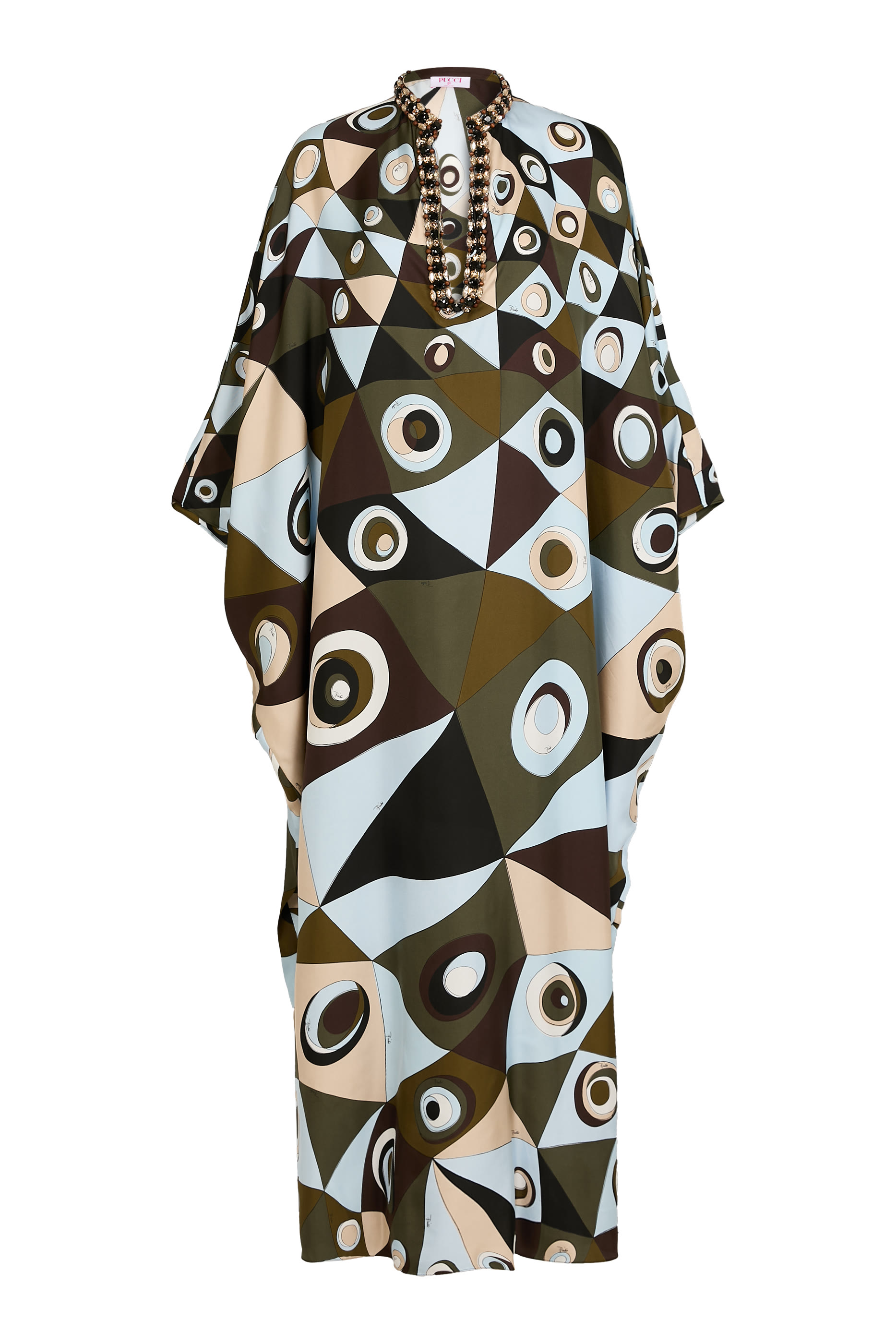 Occhi Print Silk Kaftan