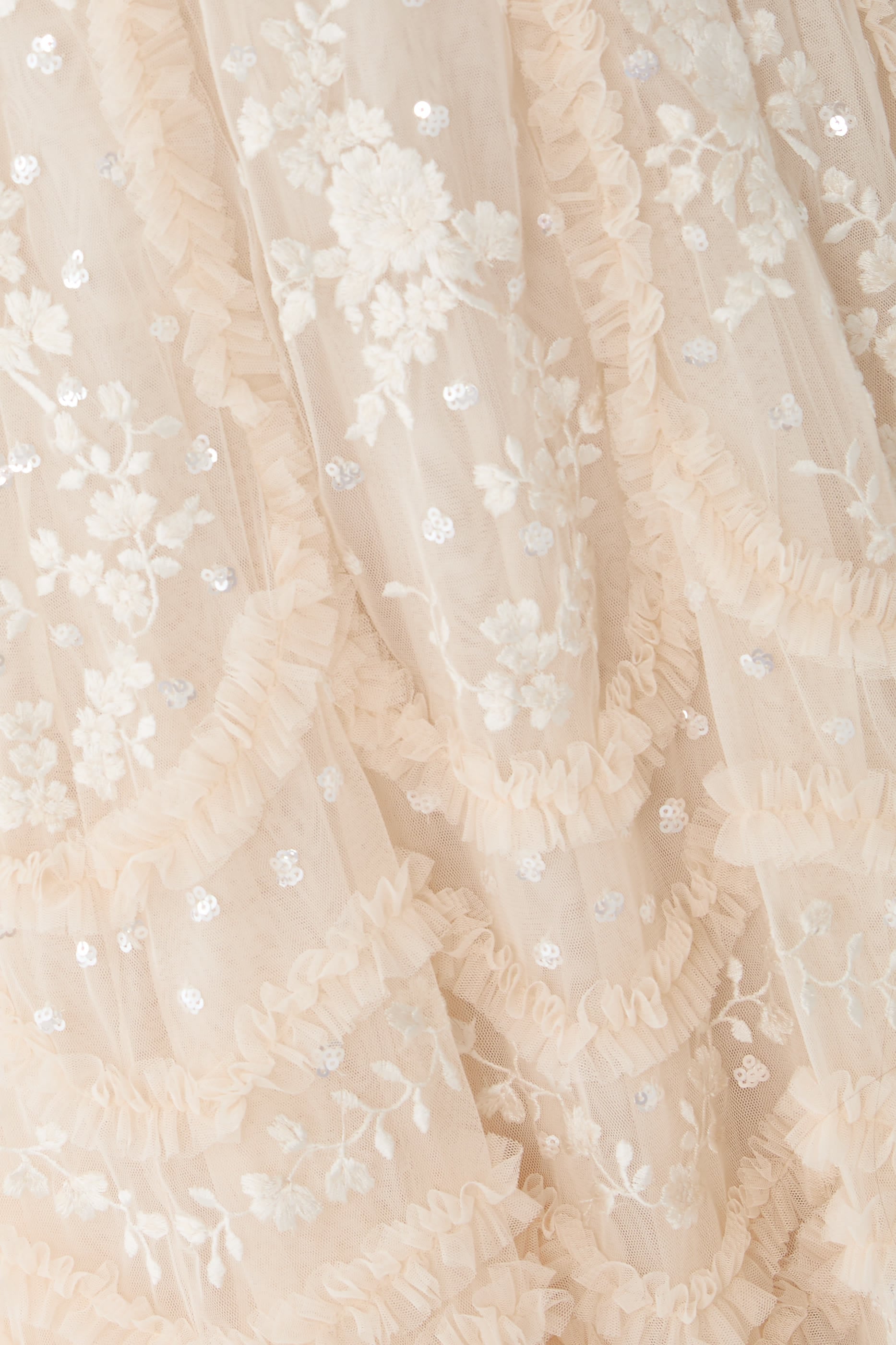 Gianna Ruffle Short Sleeve Ankle Gown