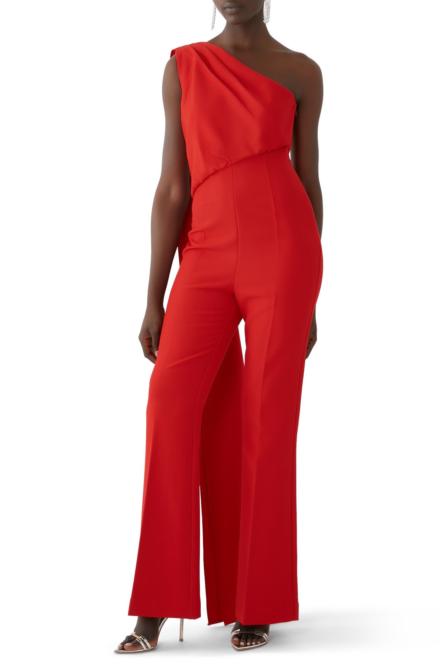 Asymmetric Crepe Jumpsuit