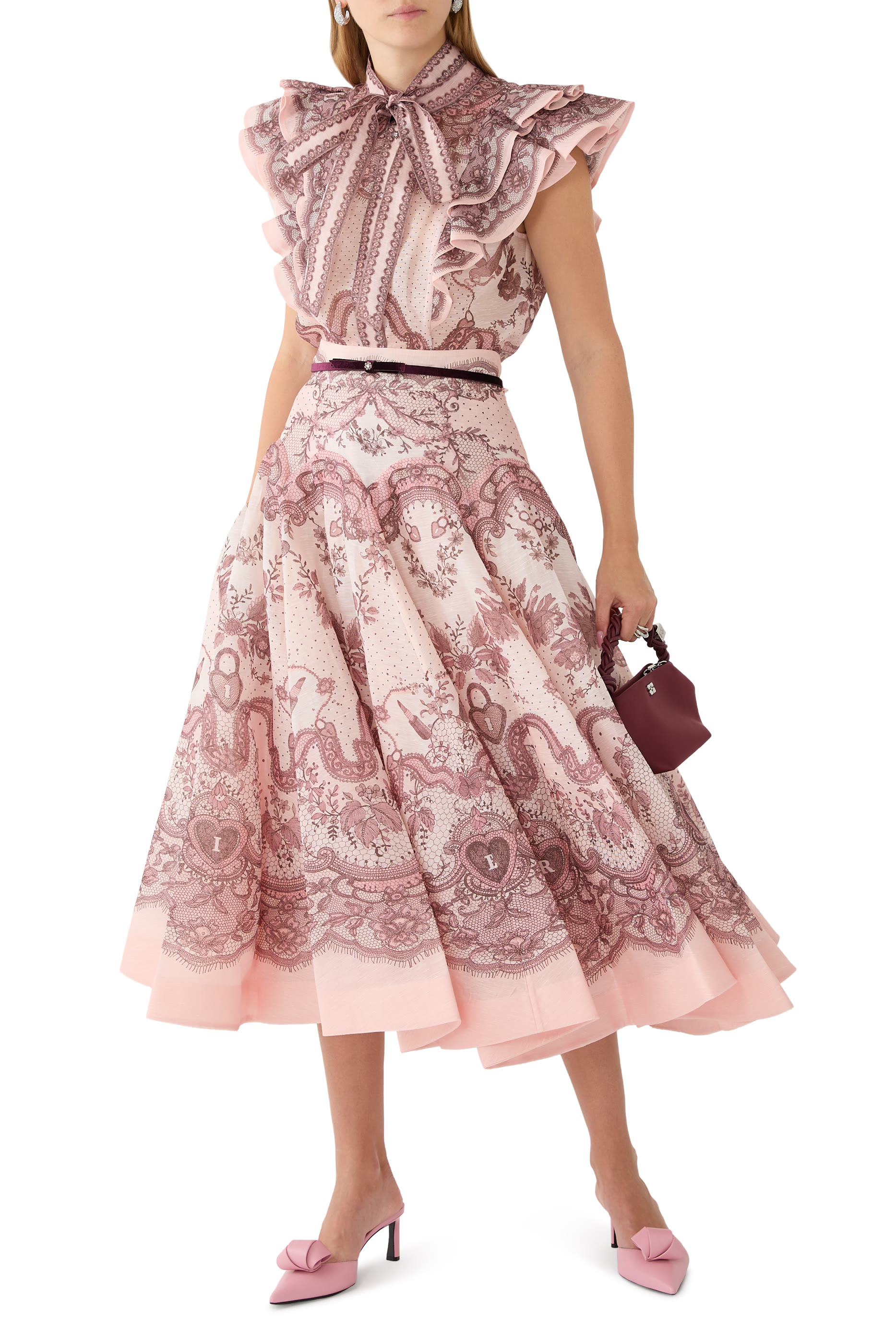 Crush Flared Midi Skirt