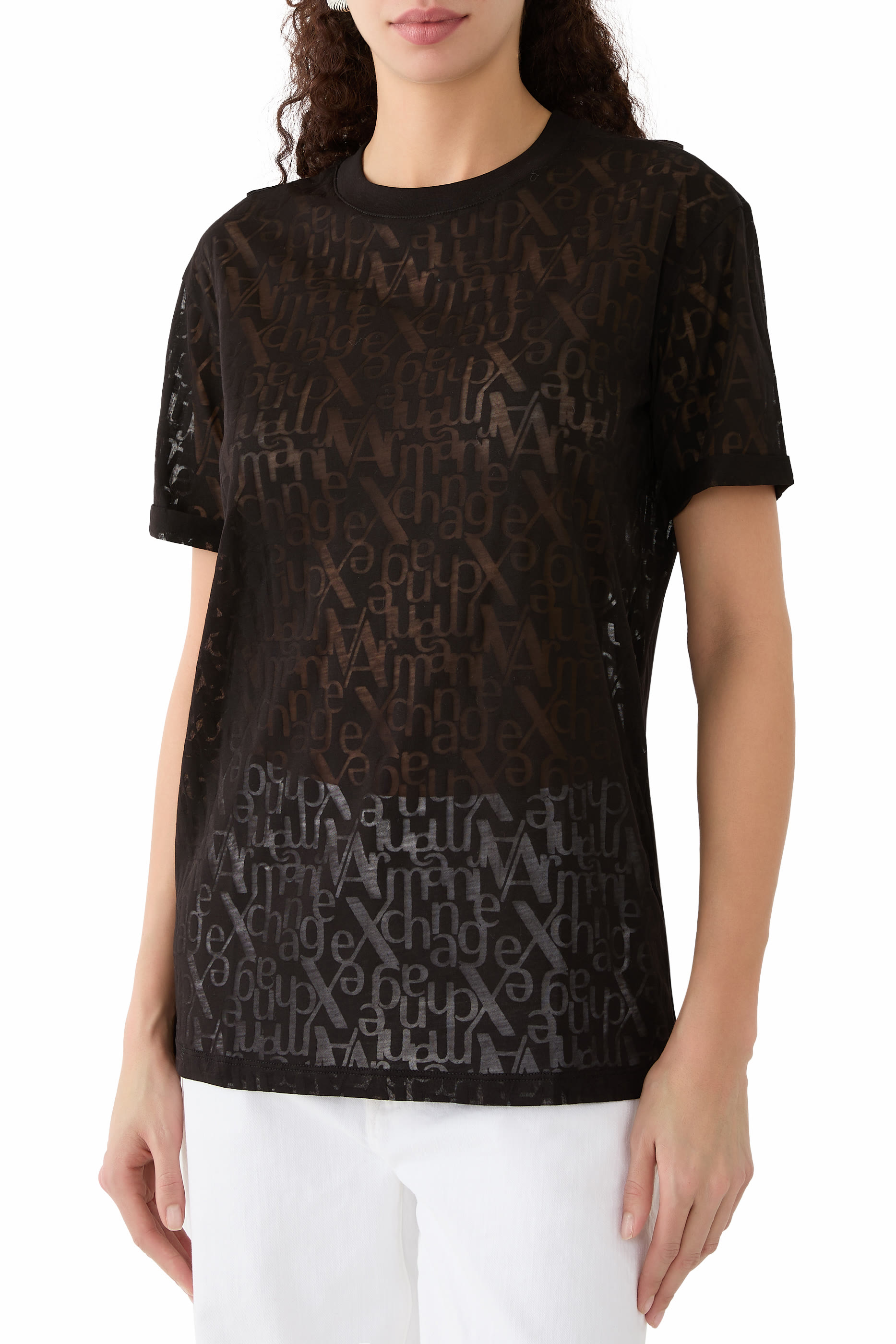 Logo Flamed Fabric T-Shirt