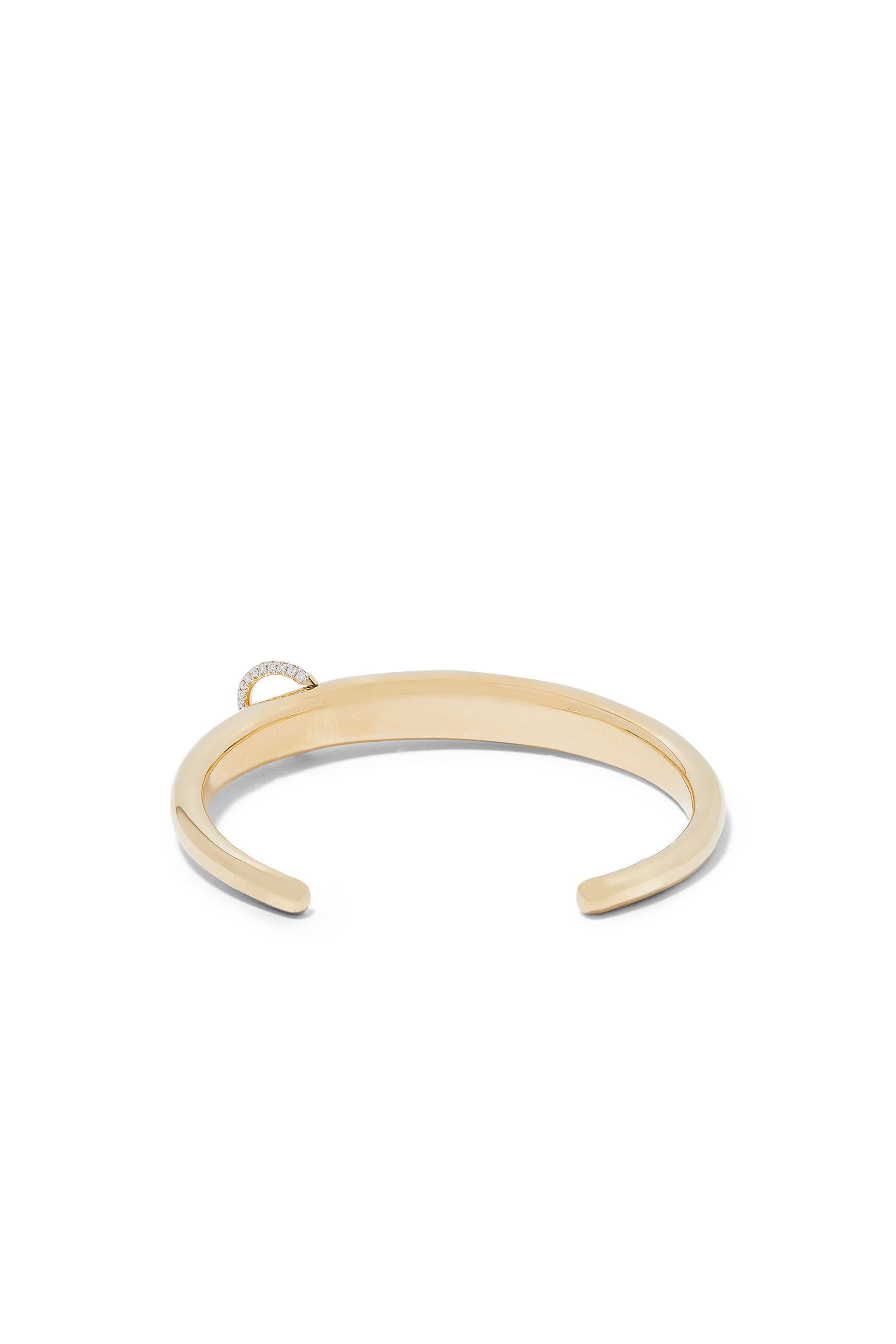 Piercing Small Bangle, 14k Yellow Gold & Diamonds