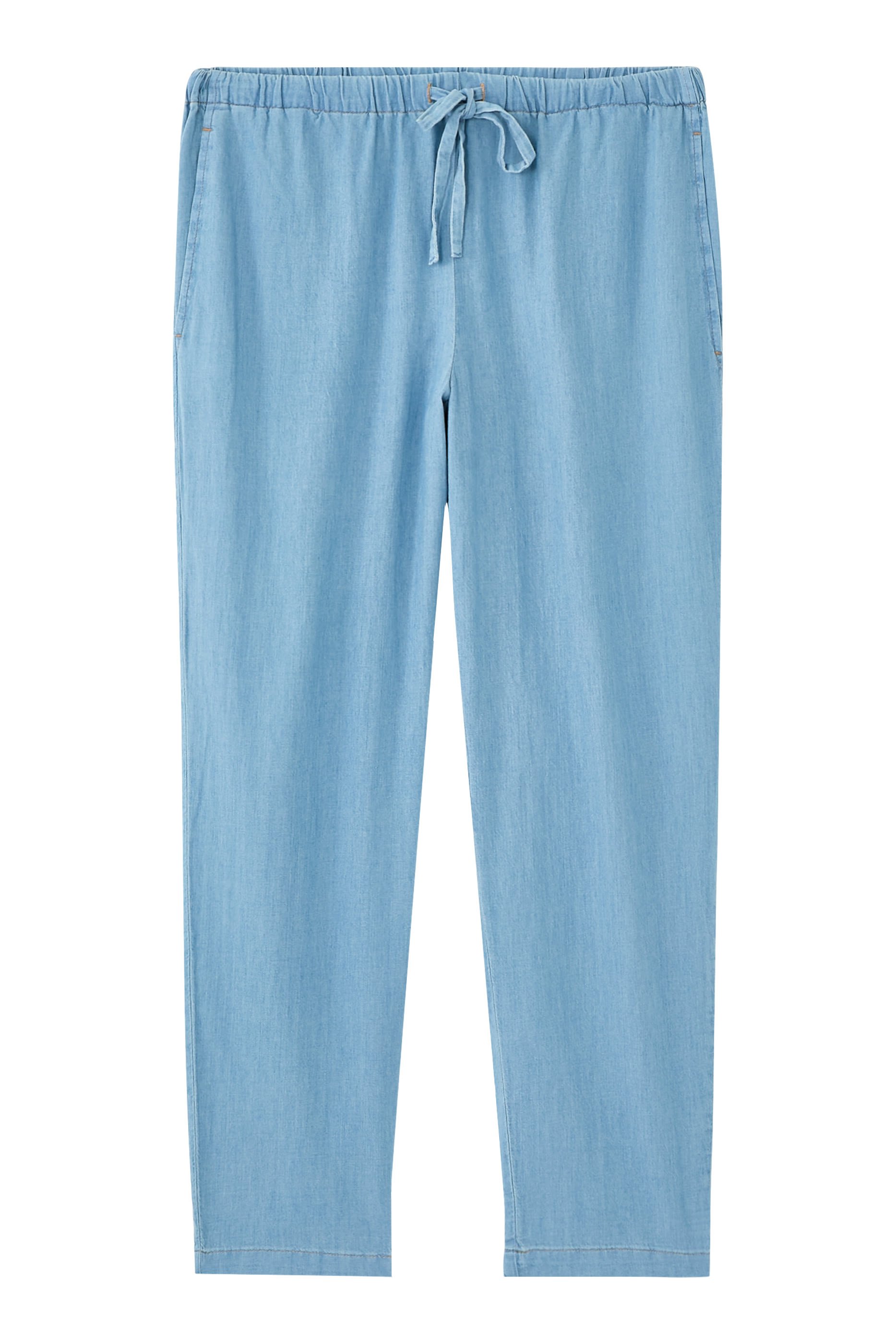 Puckered Organic Linen Tapered Pants