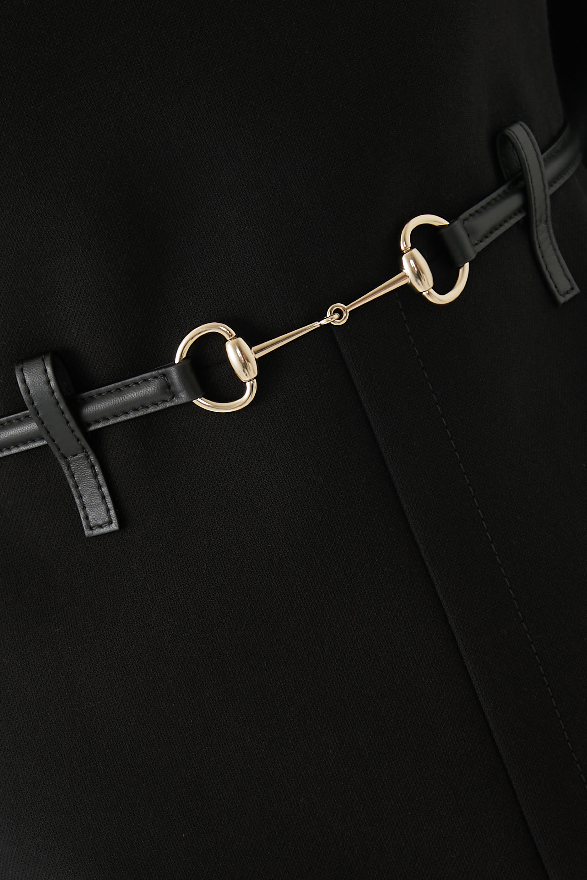 Cotton Crepe Dress with Horsebit