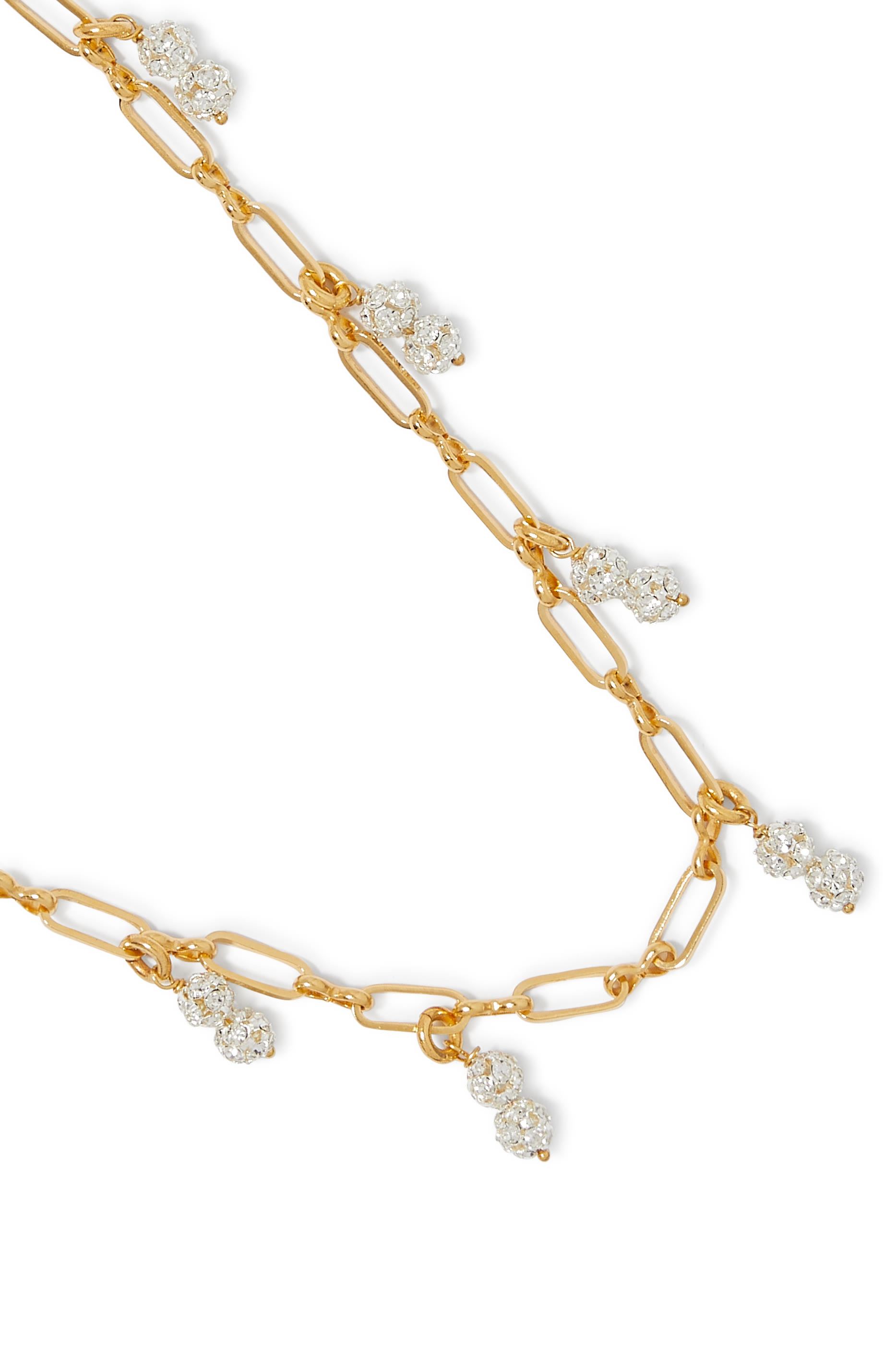 Crystal Charms Necklace, 24k Gold-Plated Brass