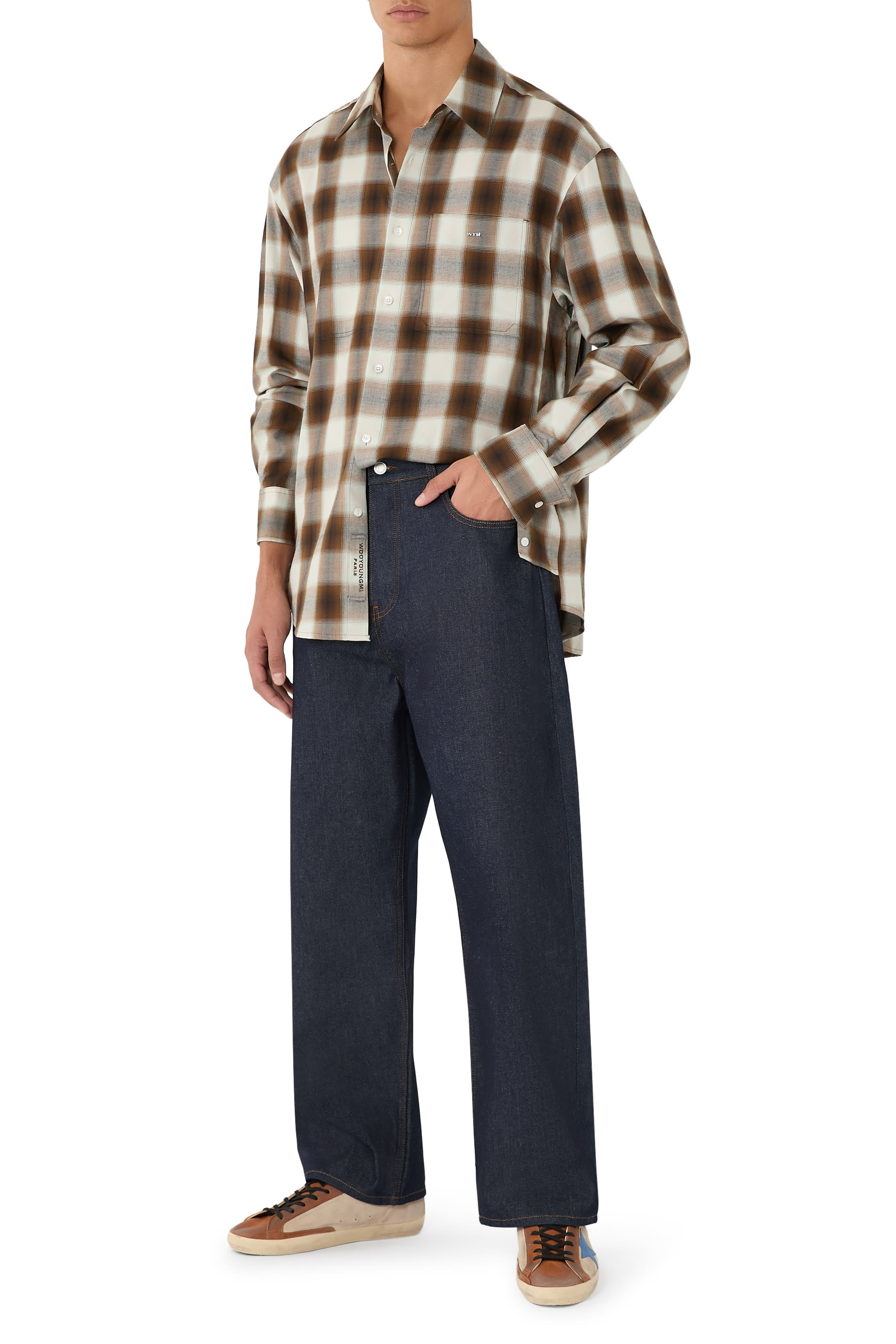  Mint Cotton Back Logo Check Shirt 