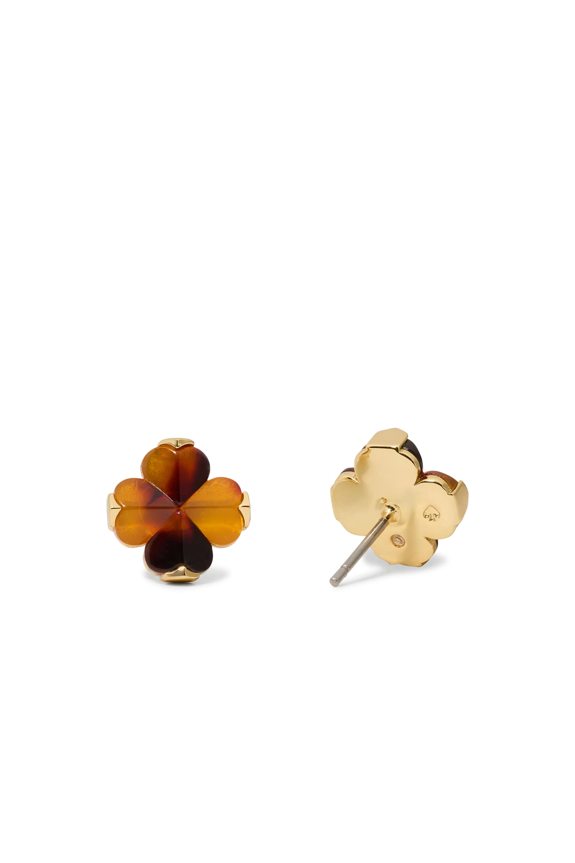 Spade Flower Studs Earrings, Acetate & Titanium Posts