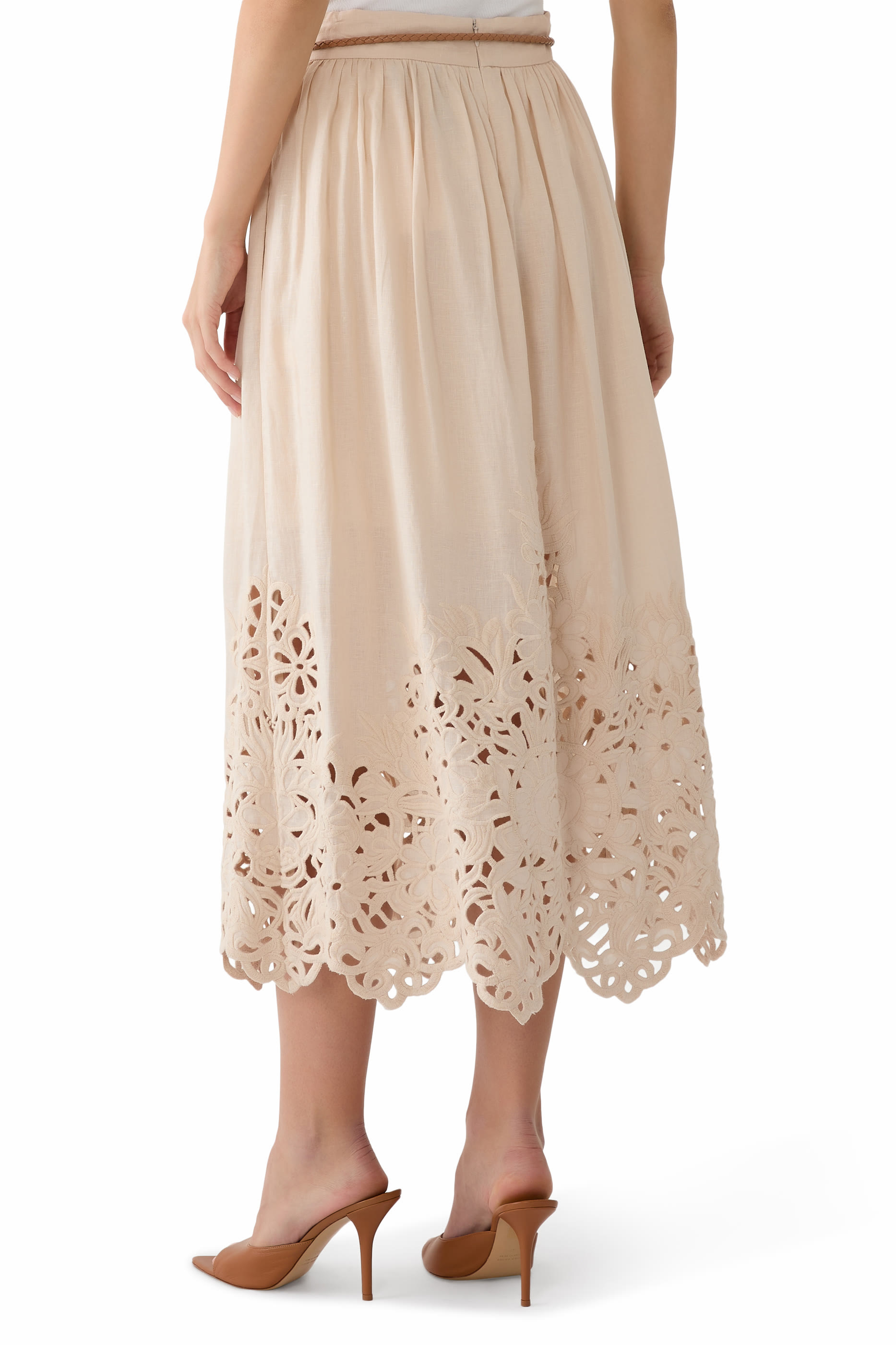 Wylie Embroidered Midi Skirt