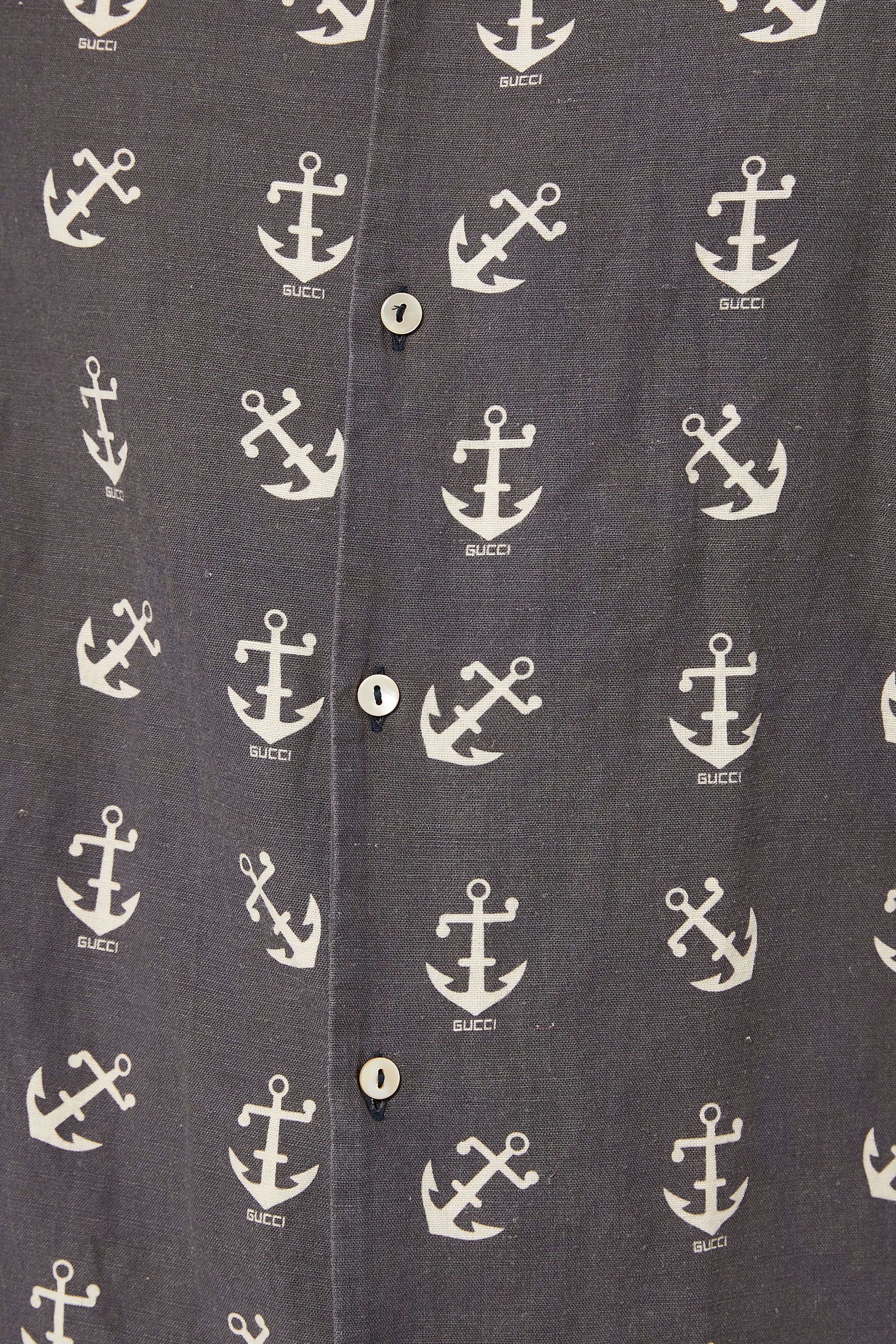 Anchor Print Bowling Shirt