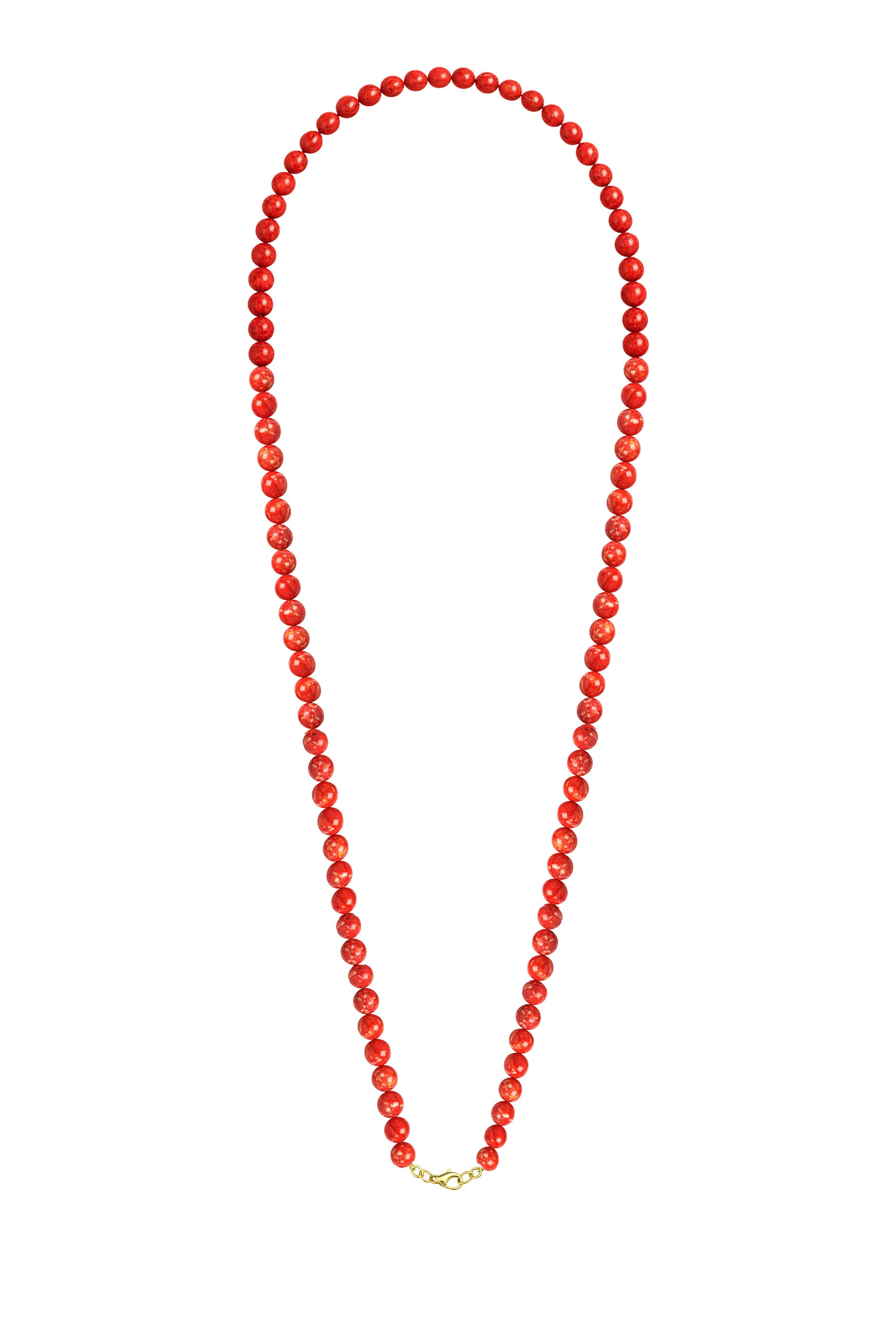 Coral Beaded Necklace, 18K Yellow Gold