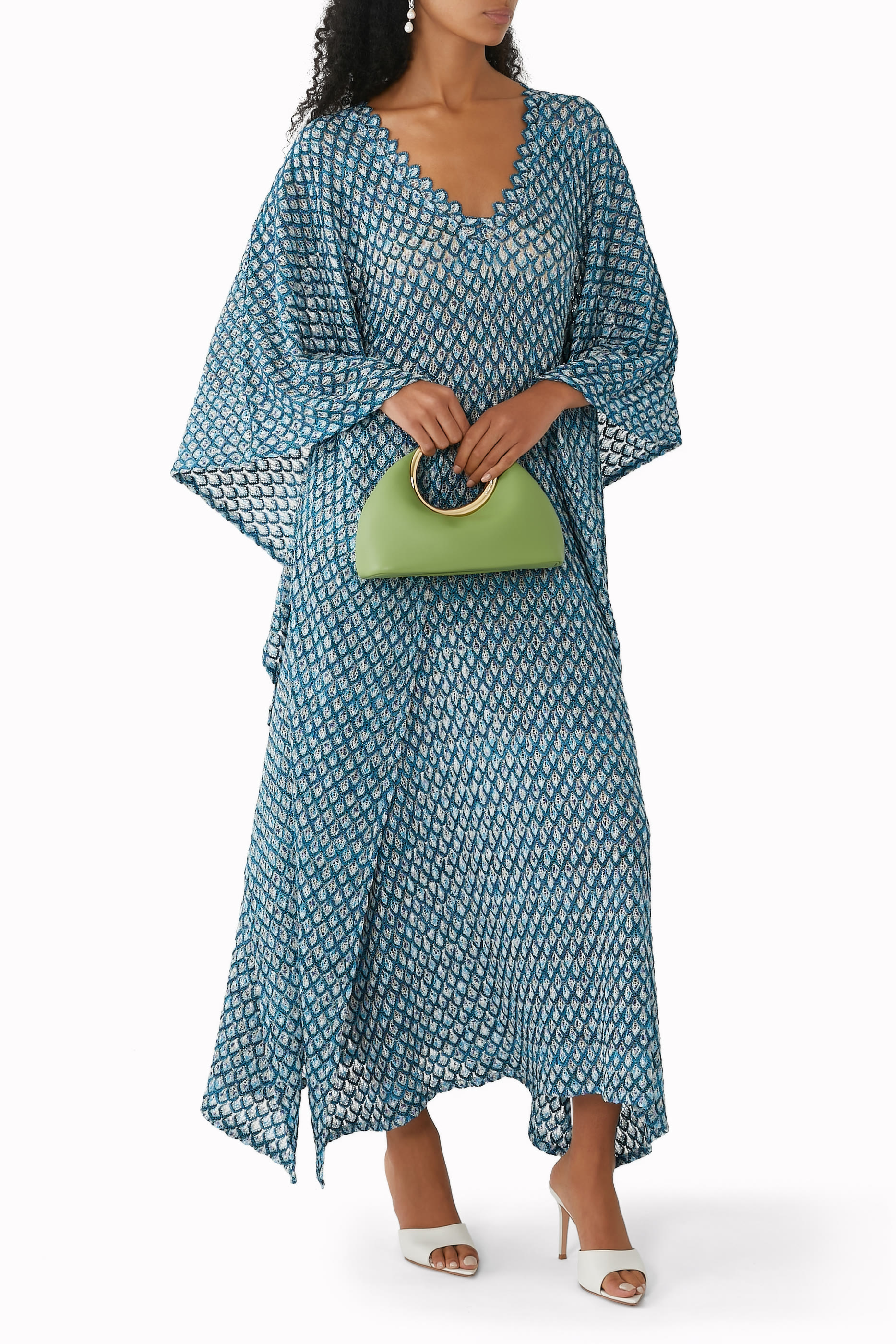 Exclusive Mare Lace Raschel Maxi Kaftan