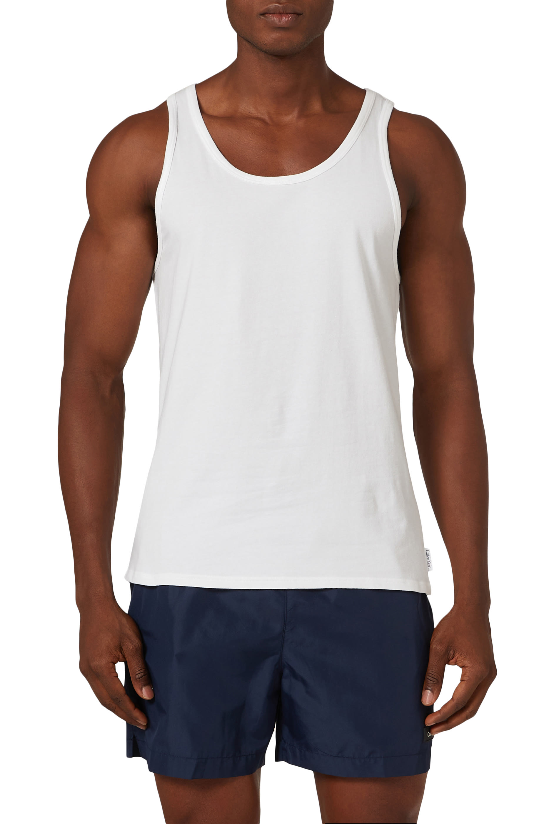 Cotton Logo Tank Tops, Pack of Two