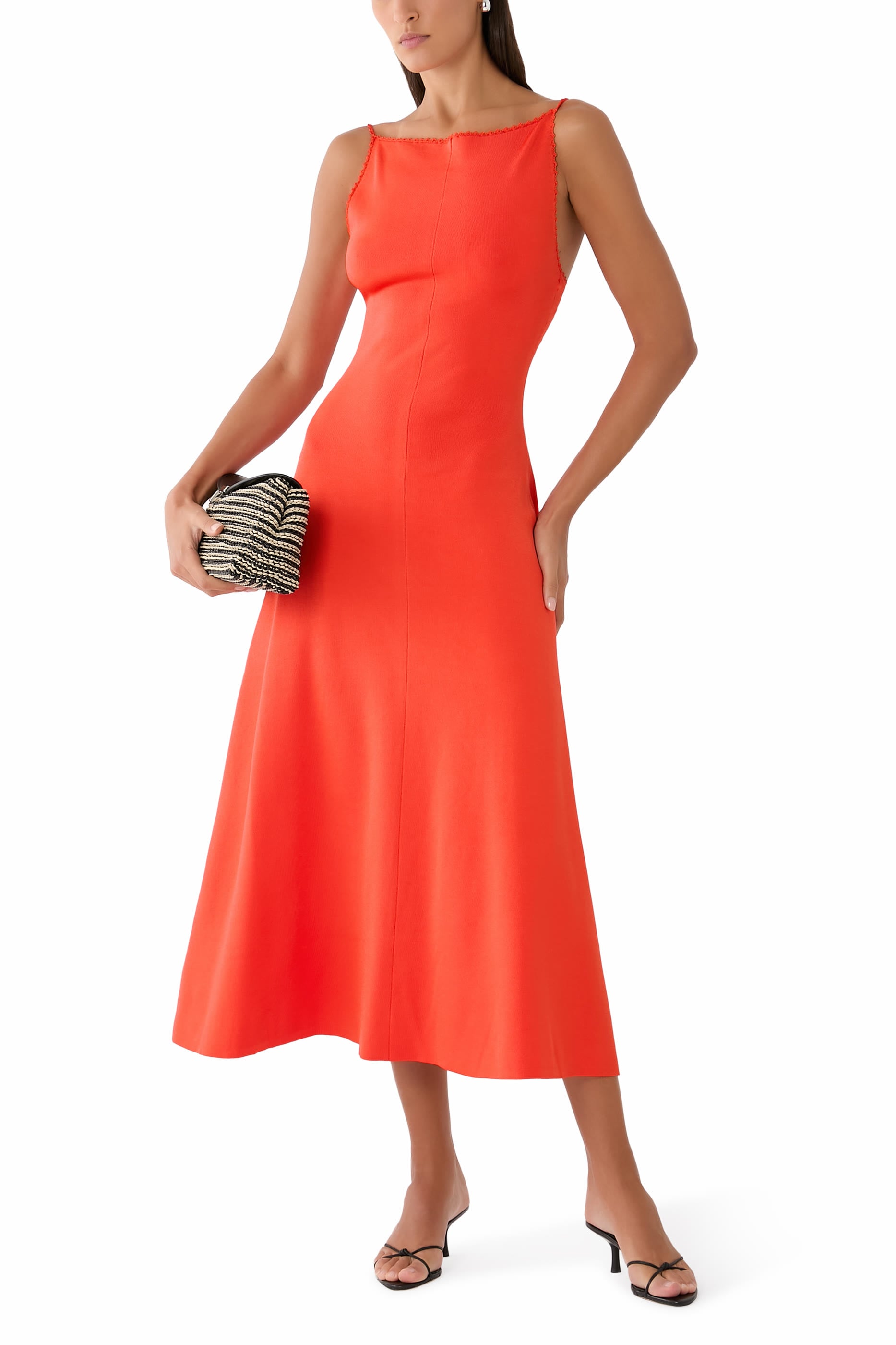 Embroidered Detail Midi Dress
