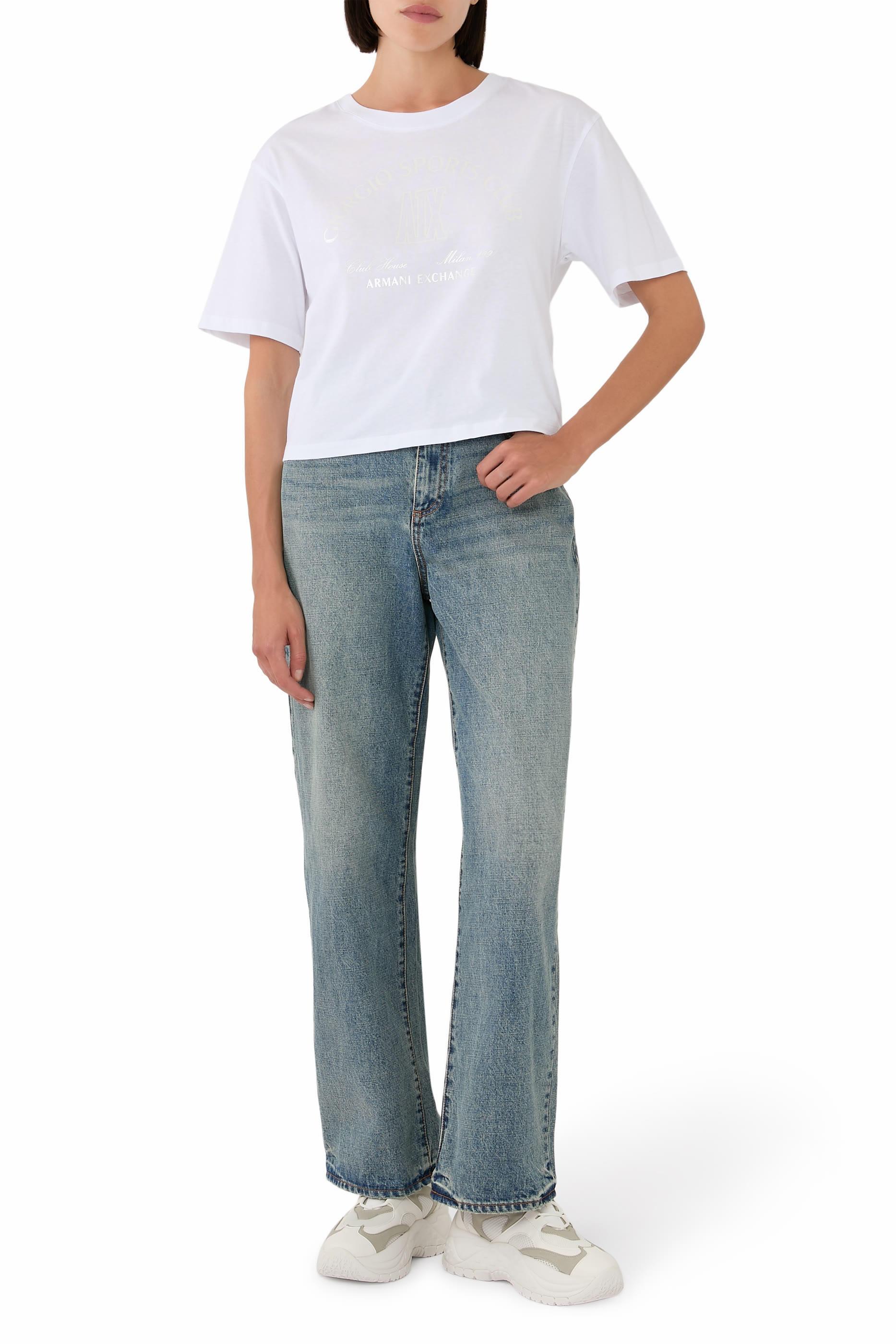 Clubhouse AX Logo Cropped T-Shirt