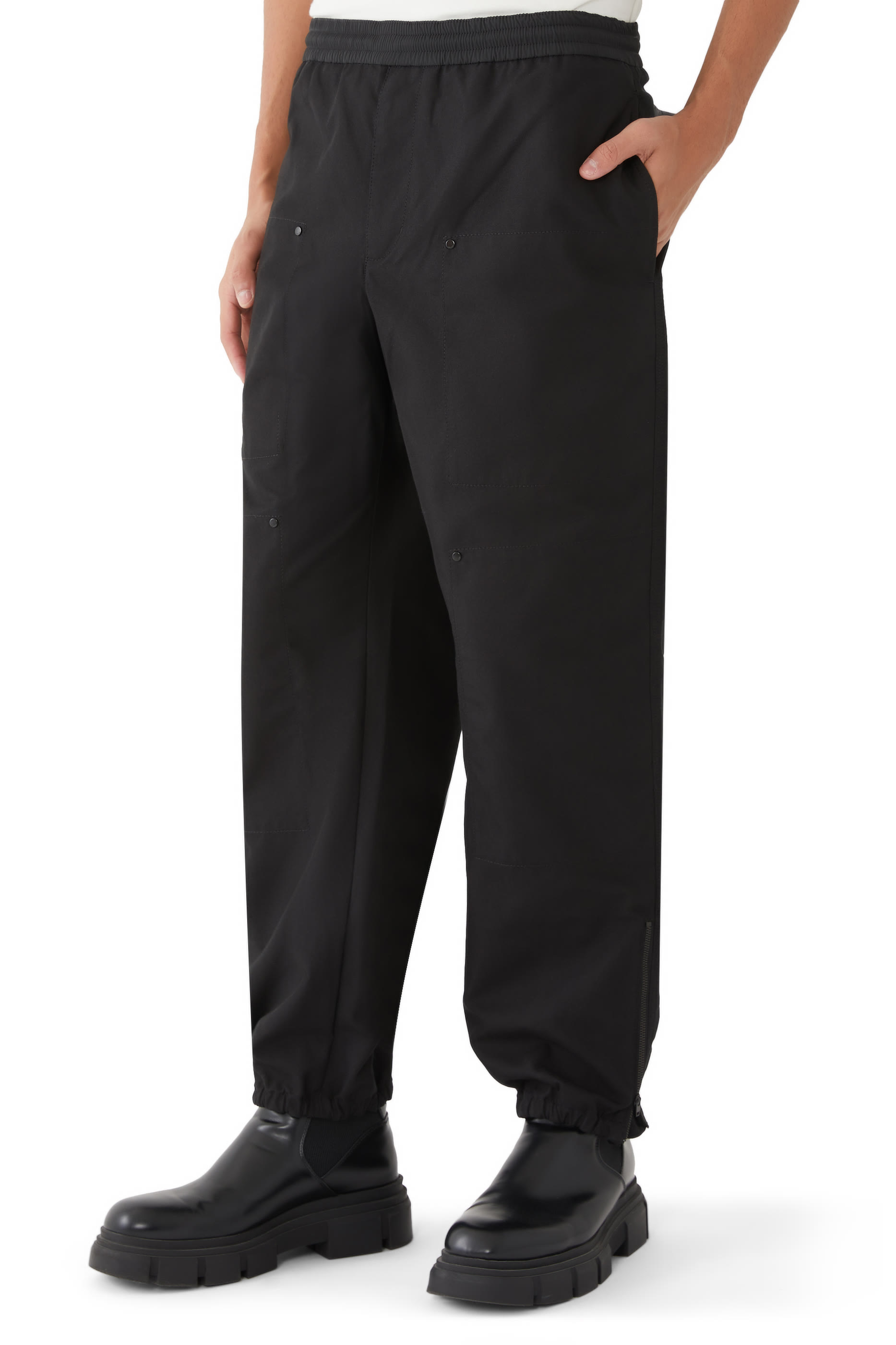 Embroidered Logo Cotton Jogging Trousers