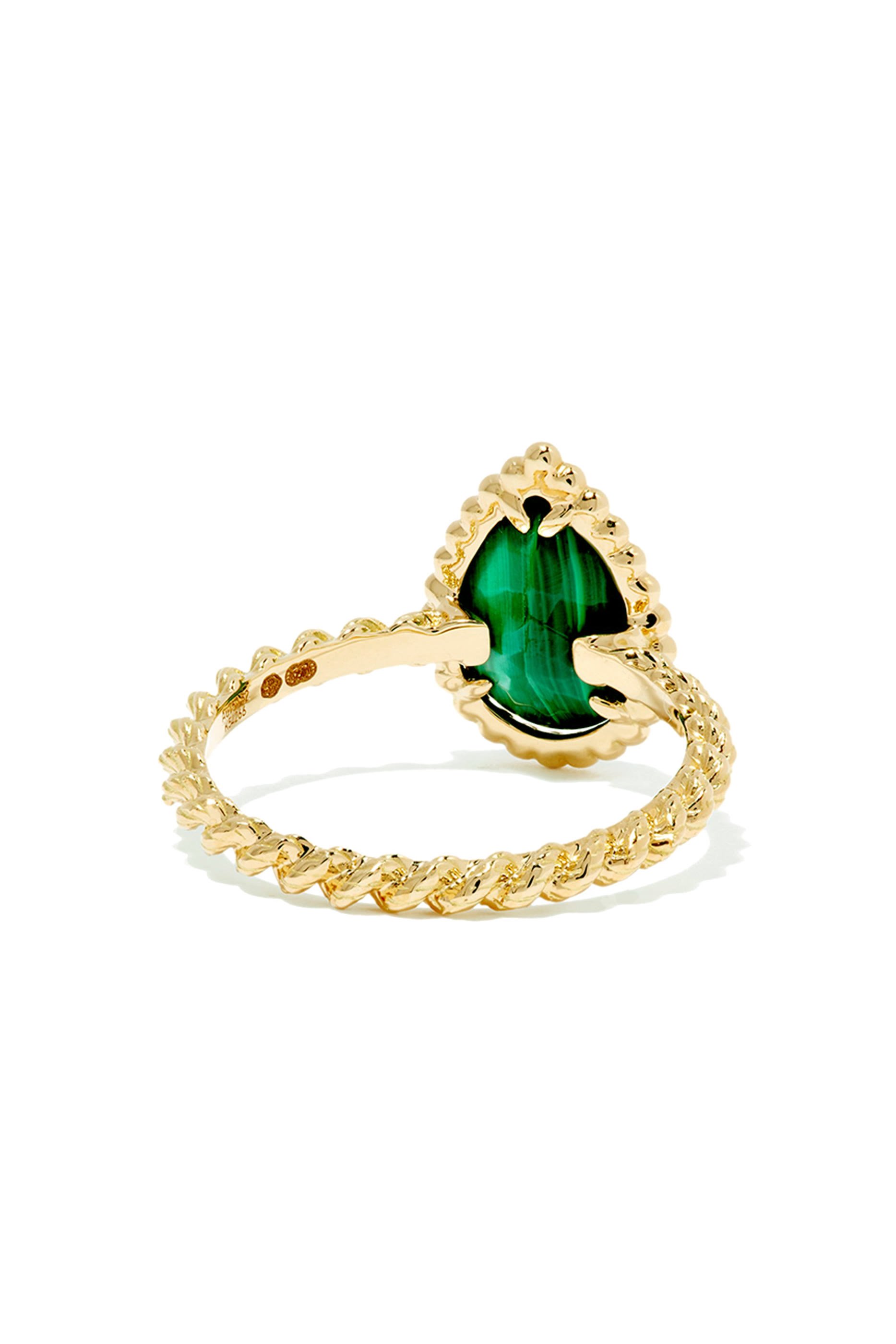 Serpent Boh&egrave;me Ring, 18k Yellow Gold & Malachite