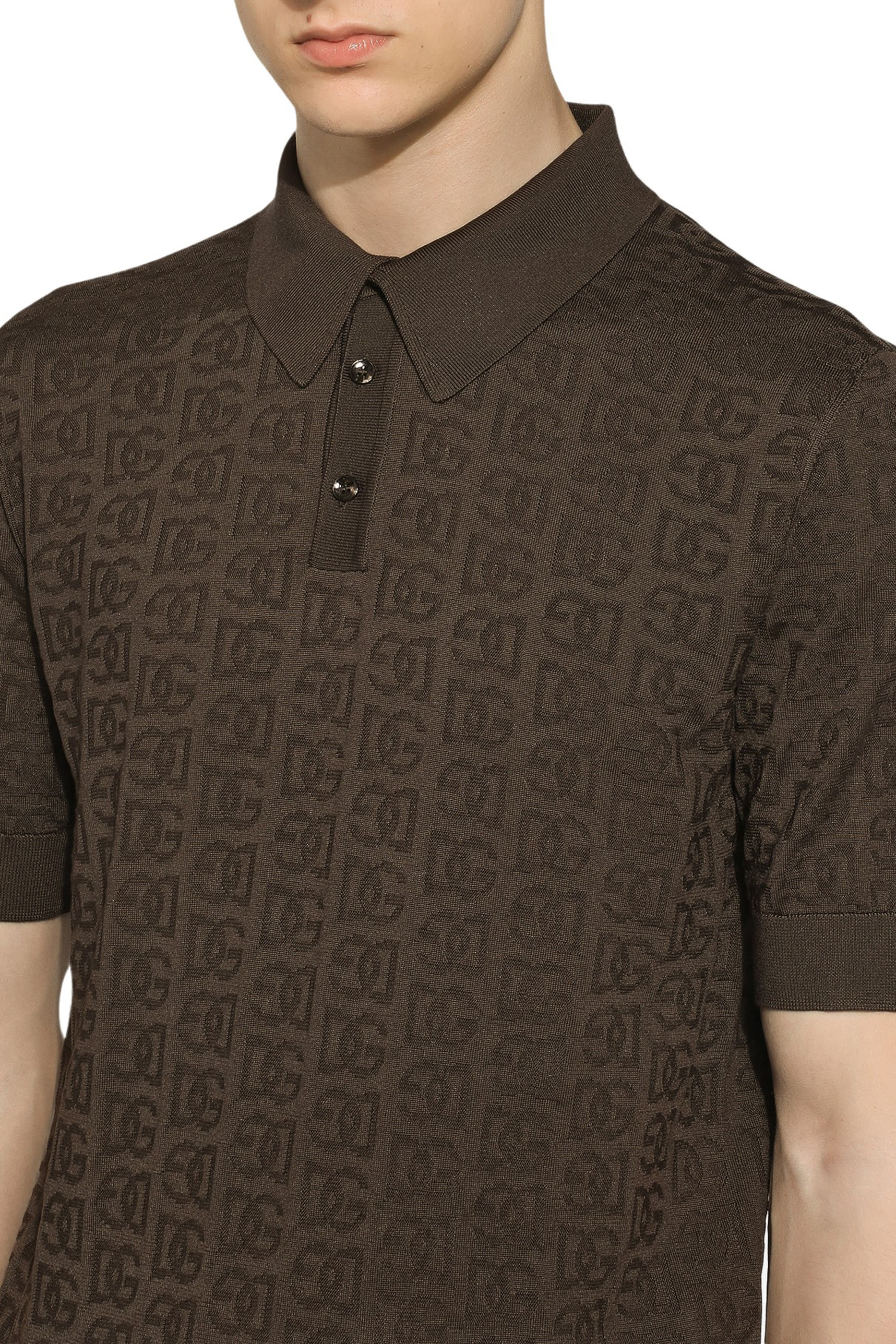 Silk Jacquard Polo-Shirt