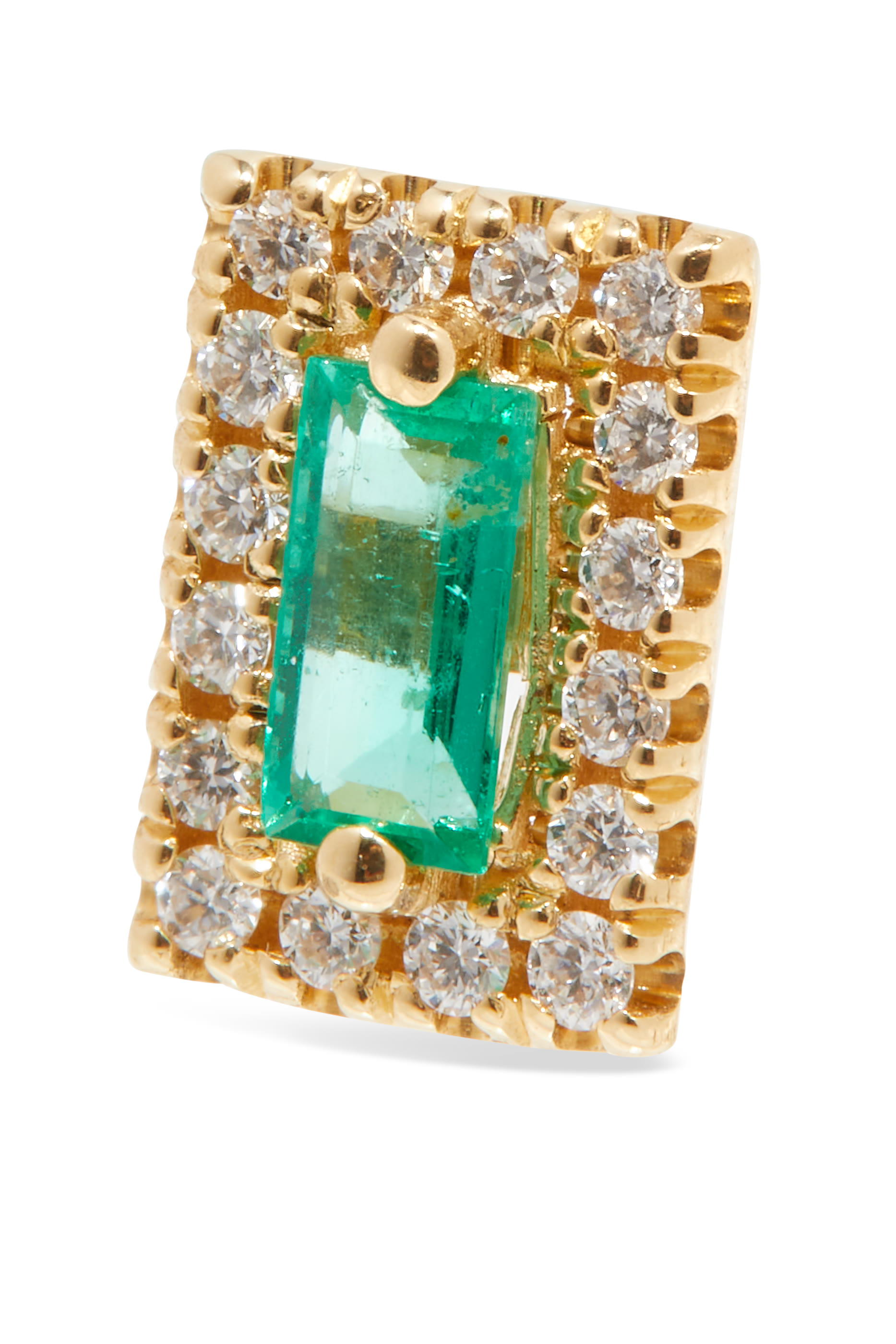 Emerald & Diamond Stud Earrings