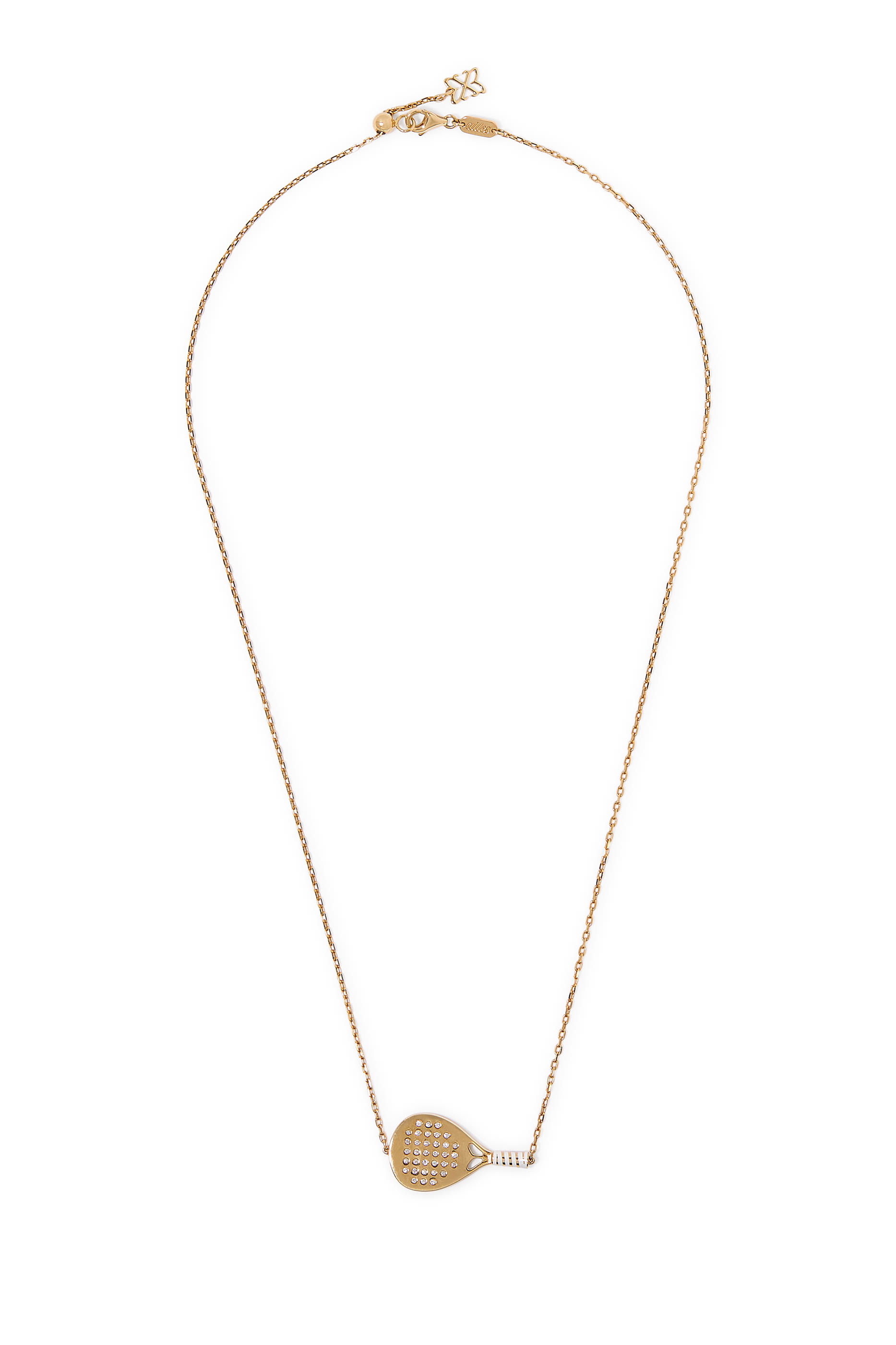 Padel Necklace, 18k Yellow Gold & Enamel
