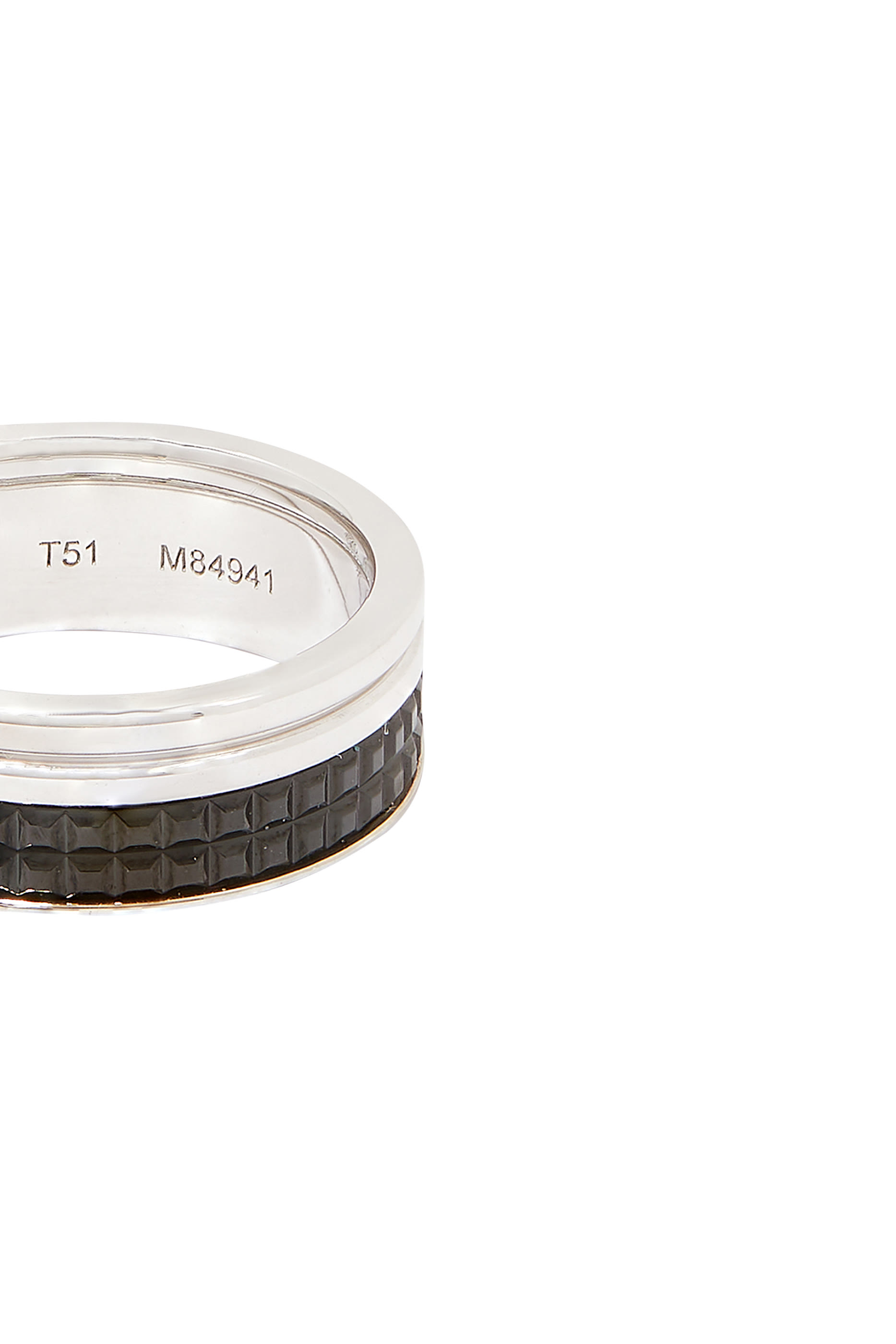 Quatre Black Edition Wedding Band, 18k White Gold