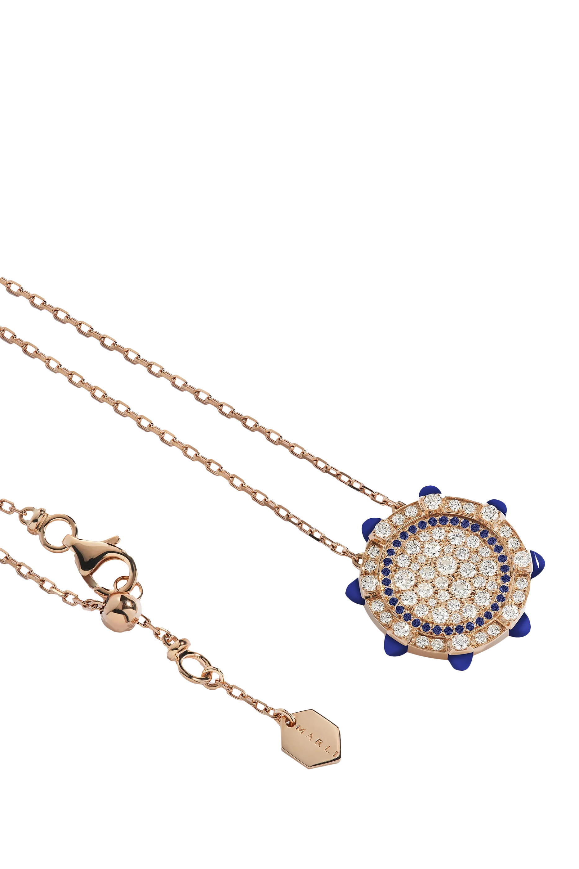 Tip-Top Statement Necklace, 18k Pink Gold, Lapis Lazuli & Diamonds
