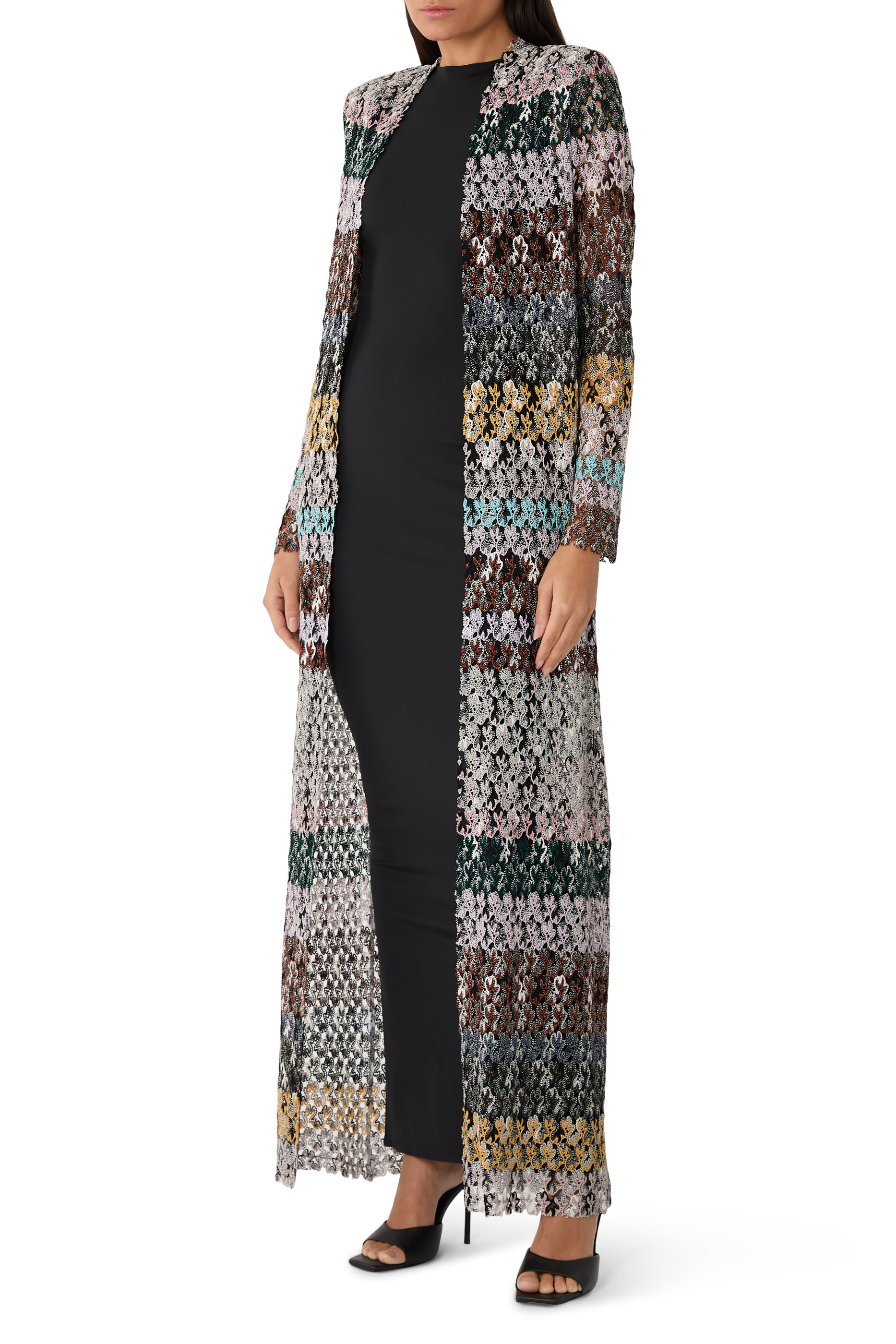 Lace Straps Long Cardigan