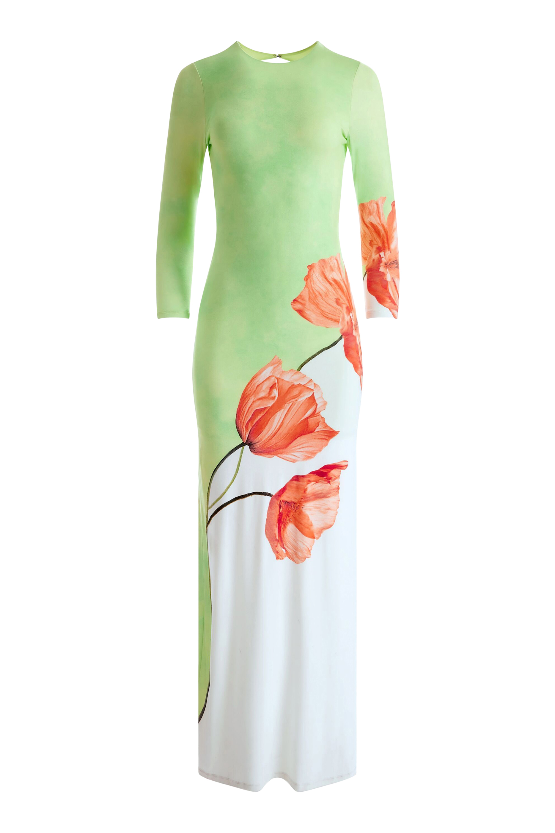 Delora Open Back Crew Neck Maxi Dress