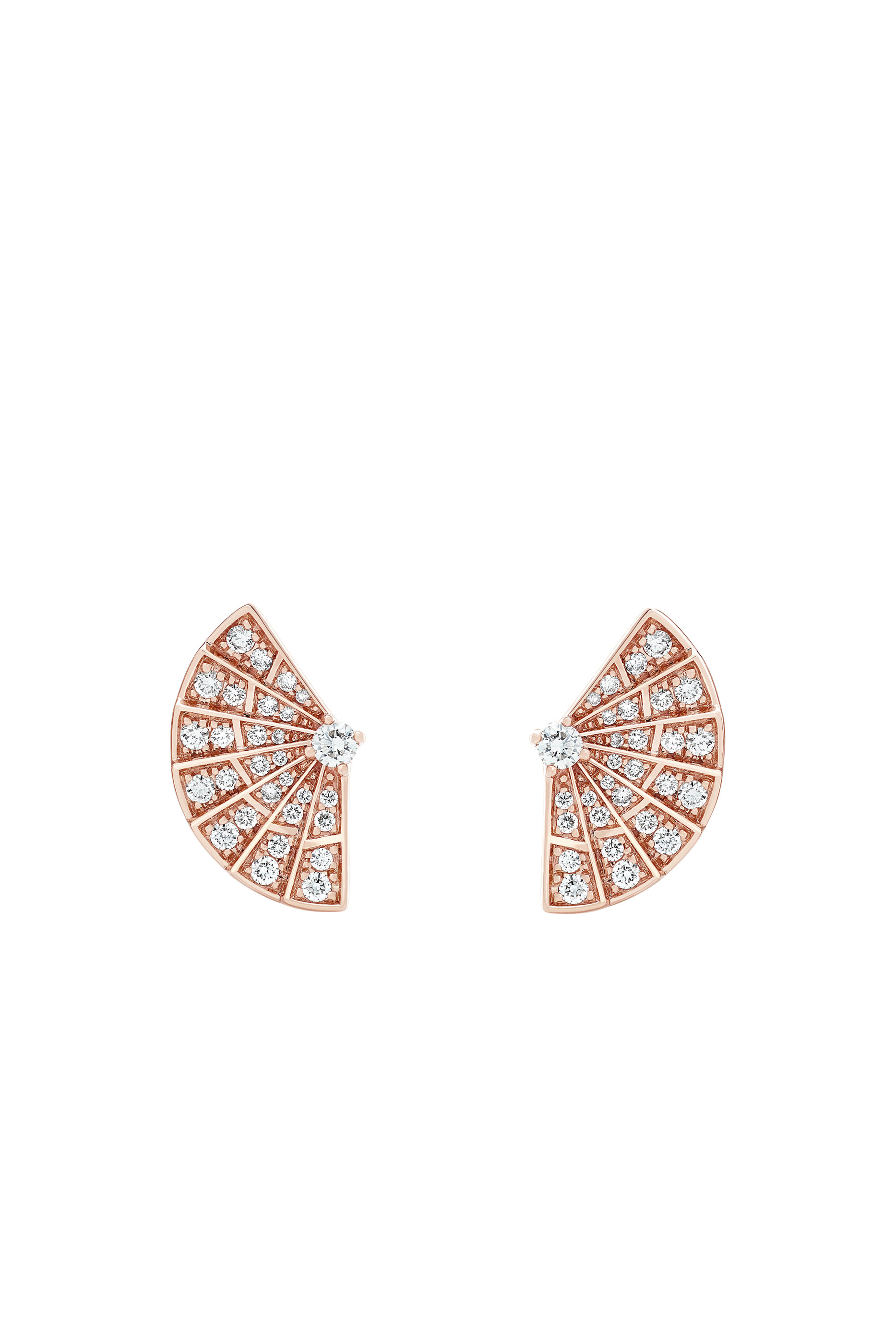 Fanfare Symphony Mini Icons Earrings, Rose Gold & Diamonds