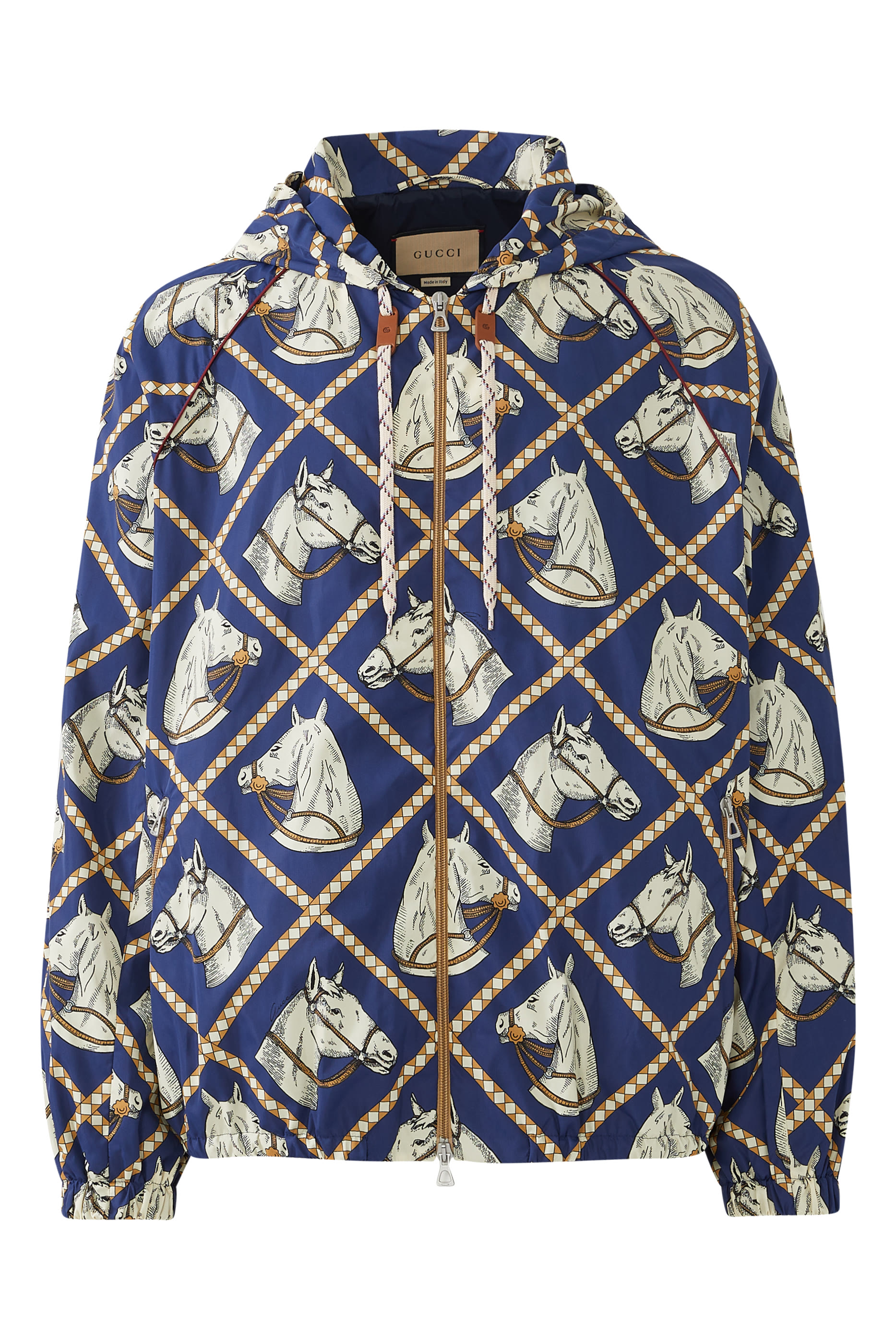 Equestrian Print Hooded Jacket