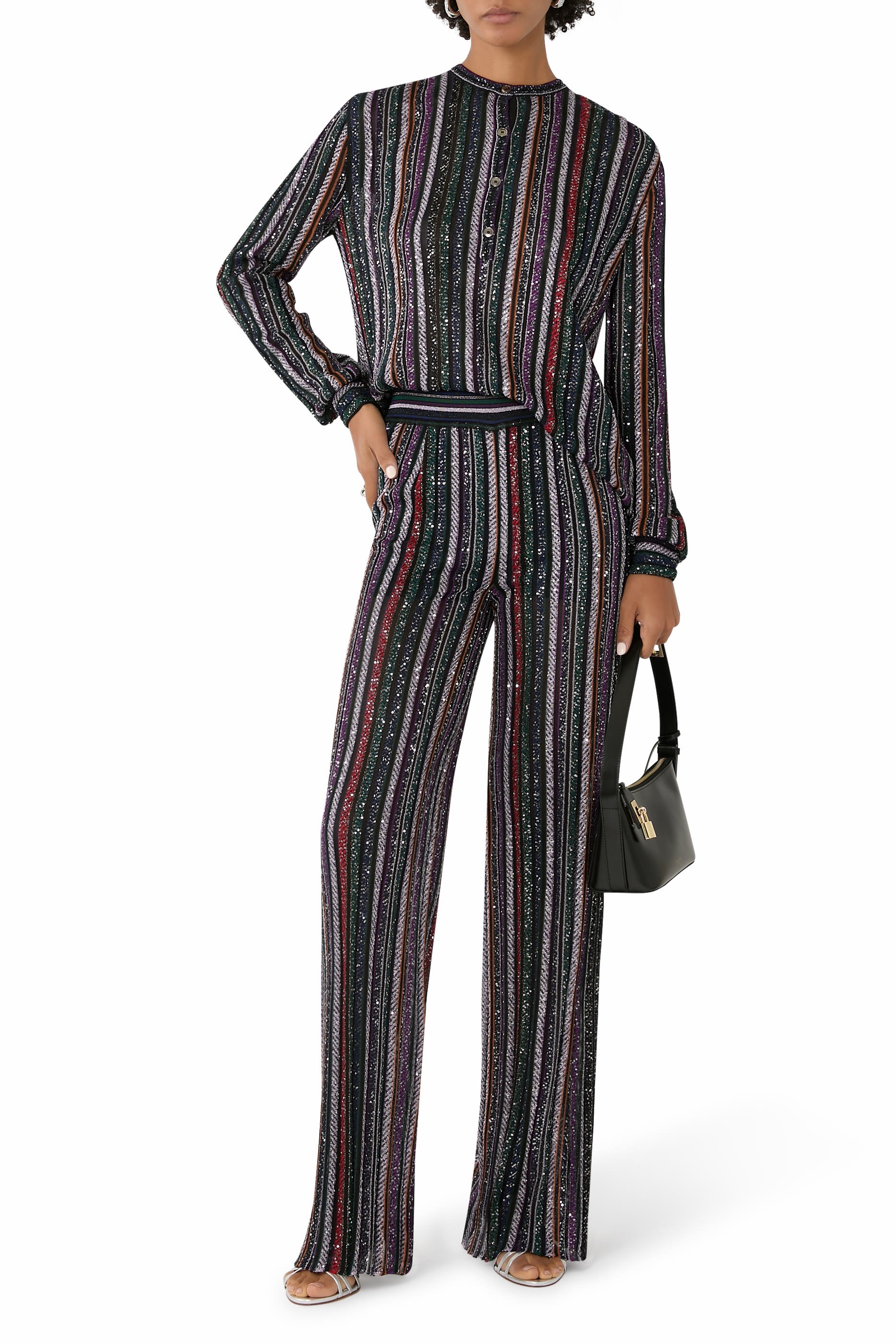 Henley Blouse with Mandarin Collar