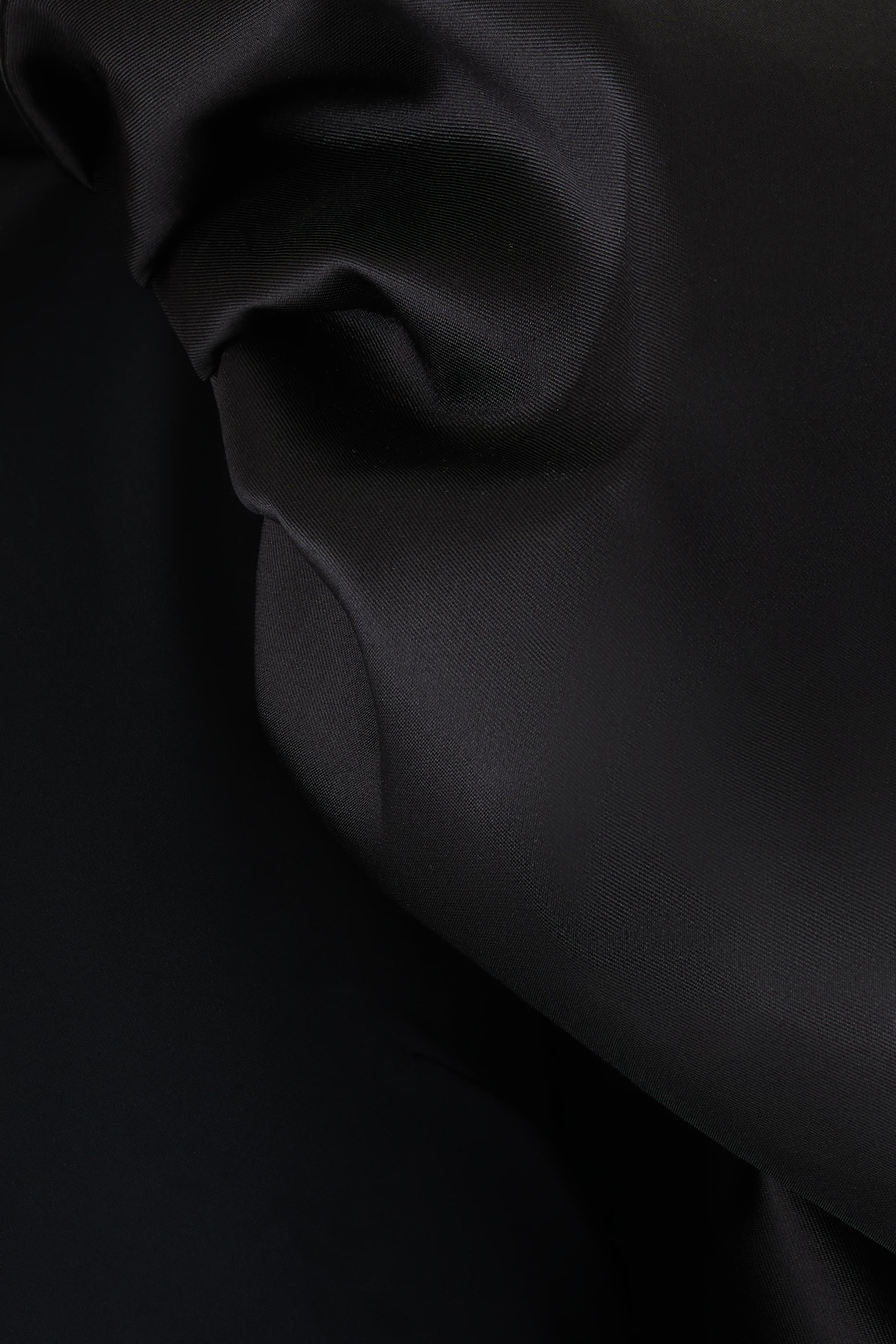 Puff Sleeves Silk Blend Evening Gown