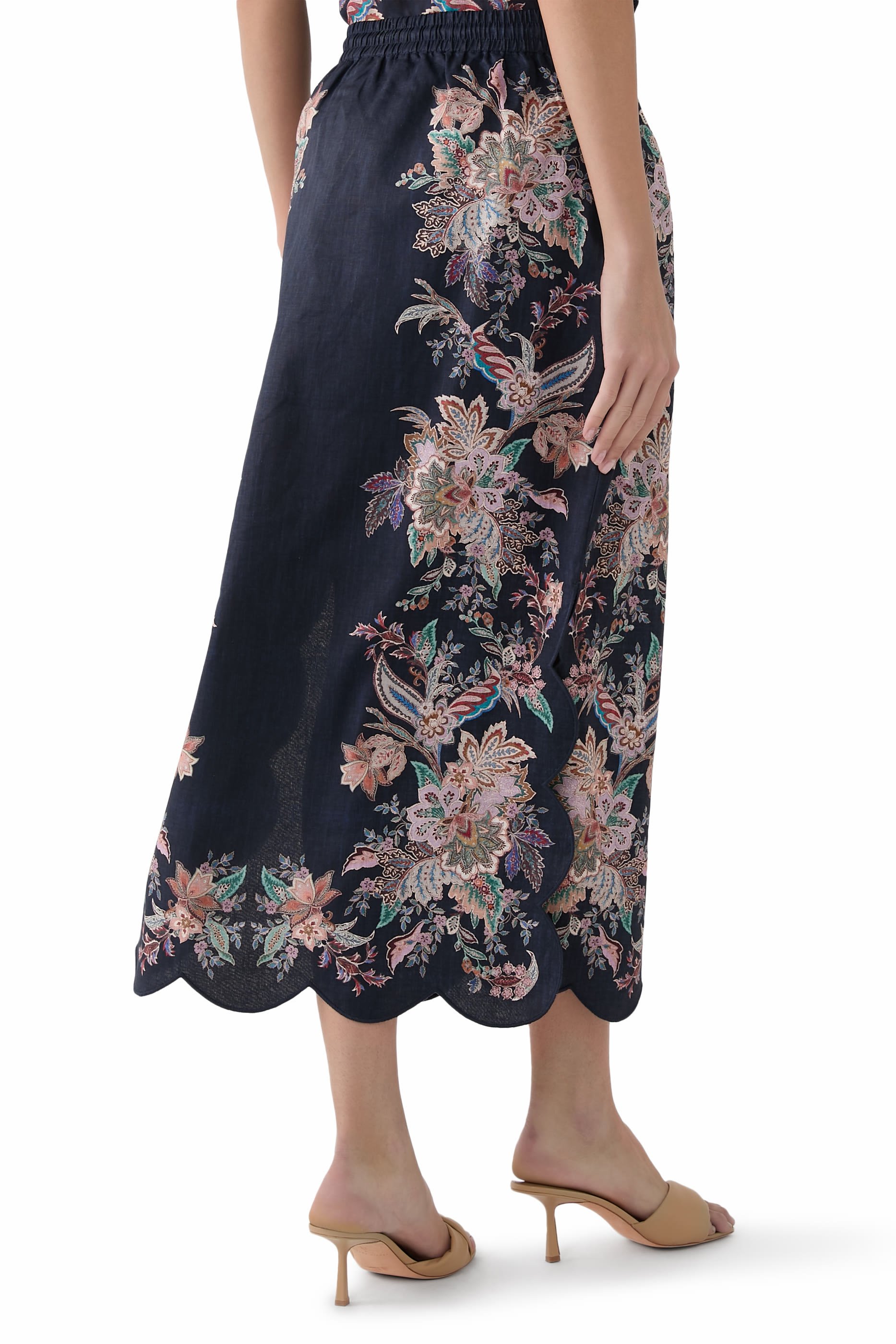 Rhiannon Scallop Midi Skirt