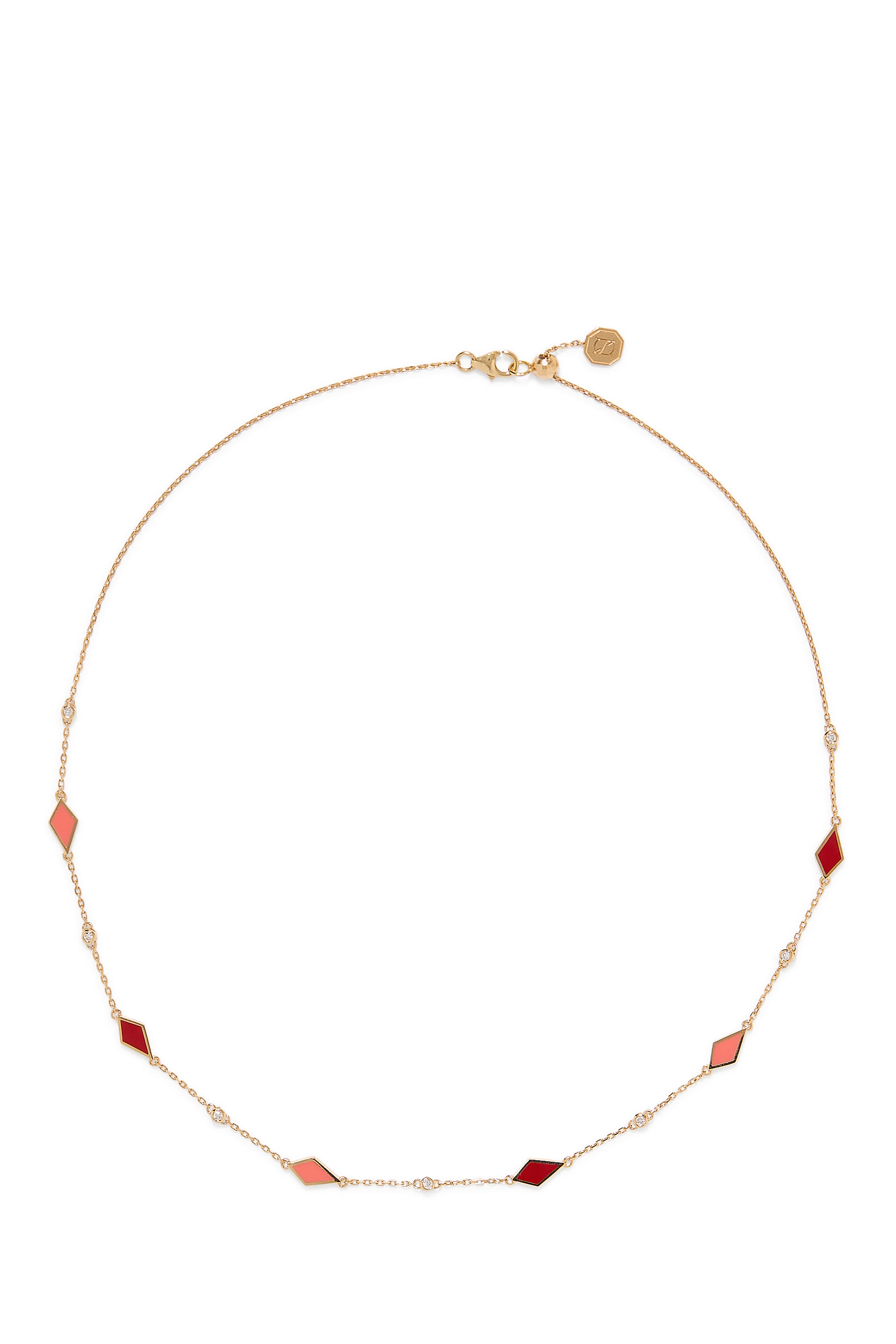 Mosaic Choker, 18k Yellow Gold & Enamel, Diamonds