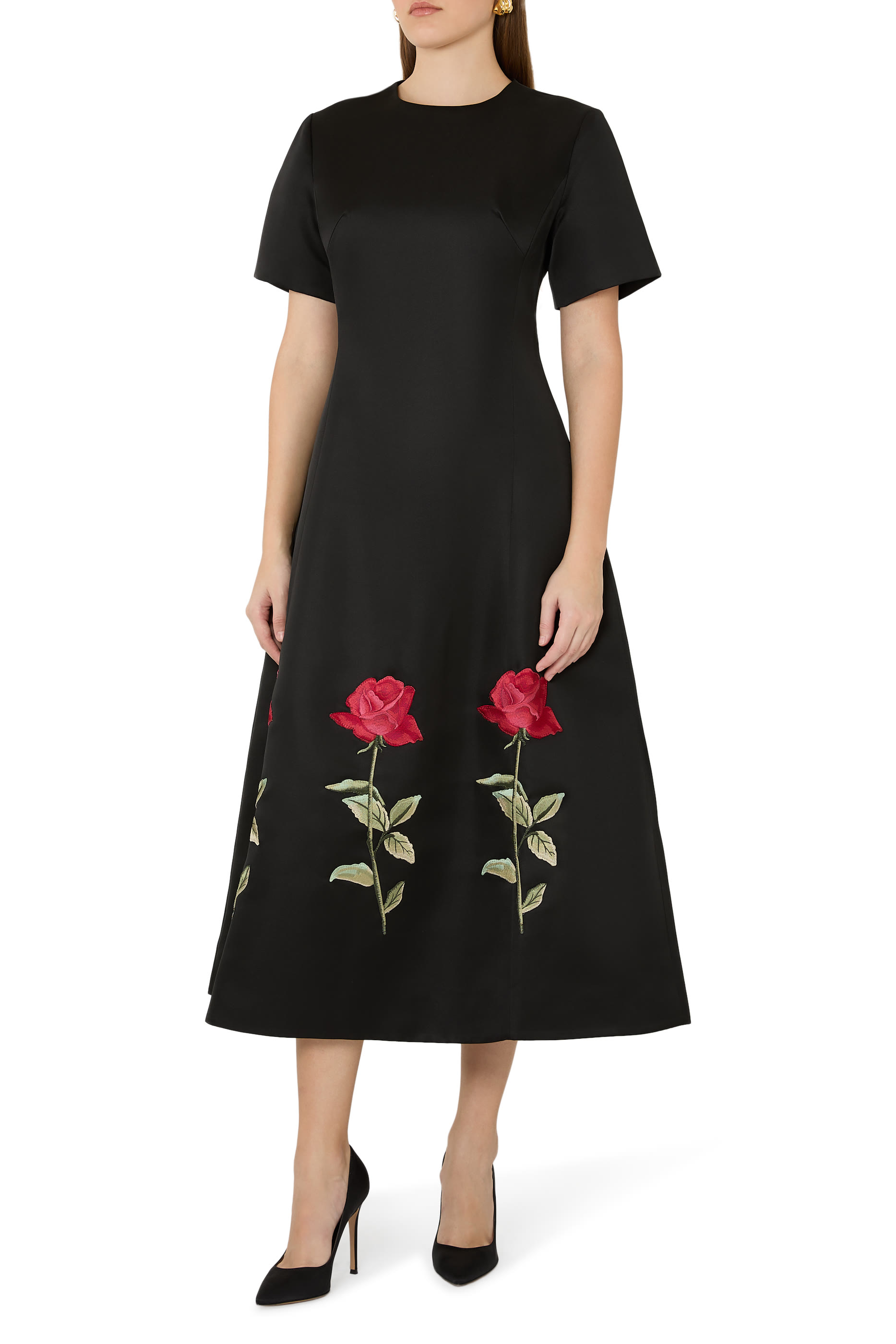 Caroline Embellished Rose Midi Dress