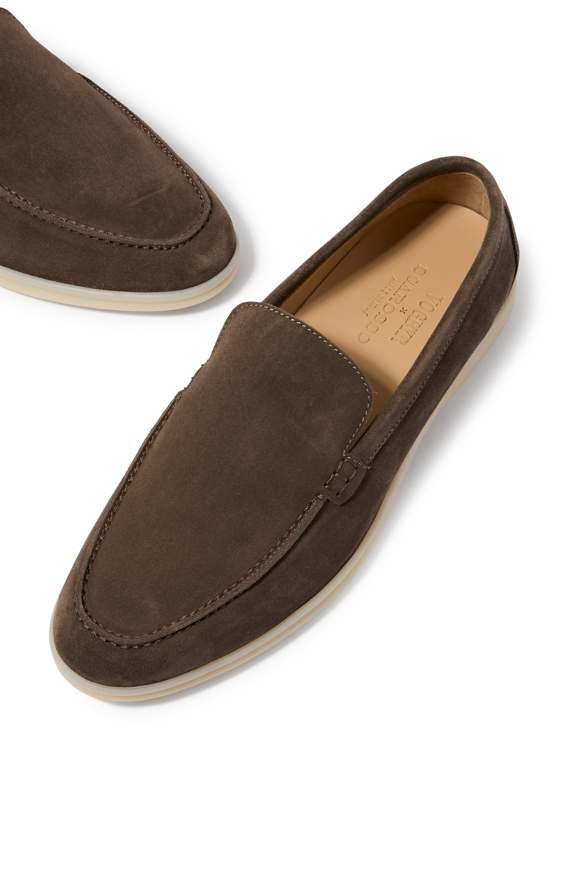 Ludovica Deep Taupe Suede Loafers