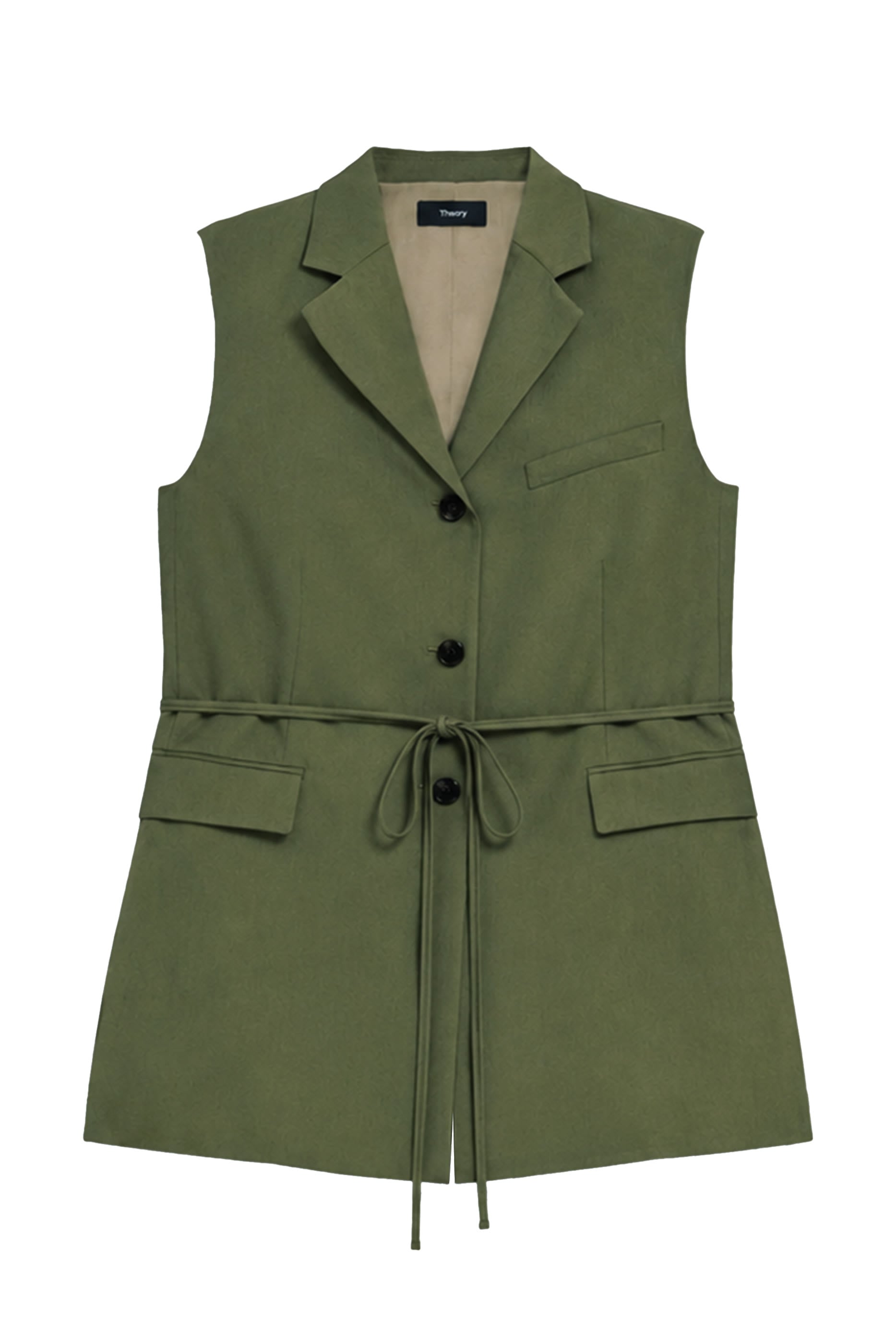 Vented Vest in Washed Twill 