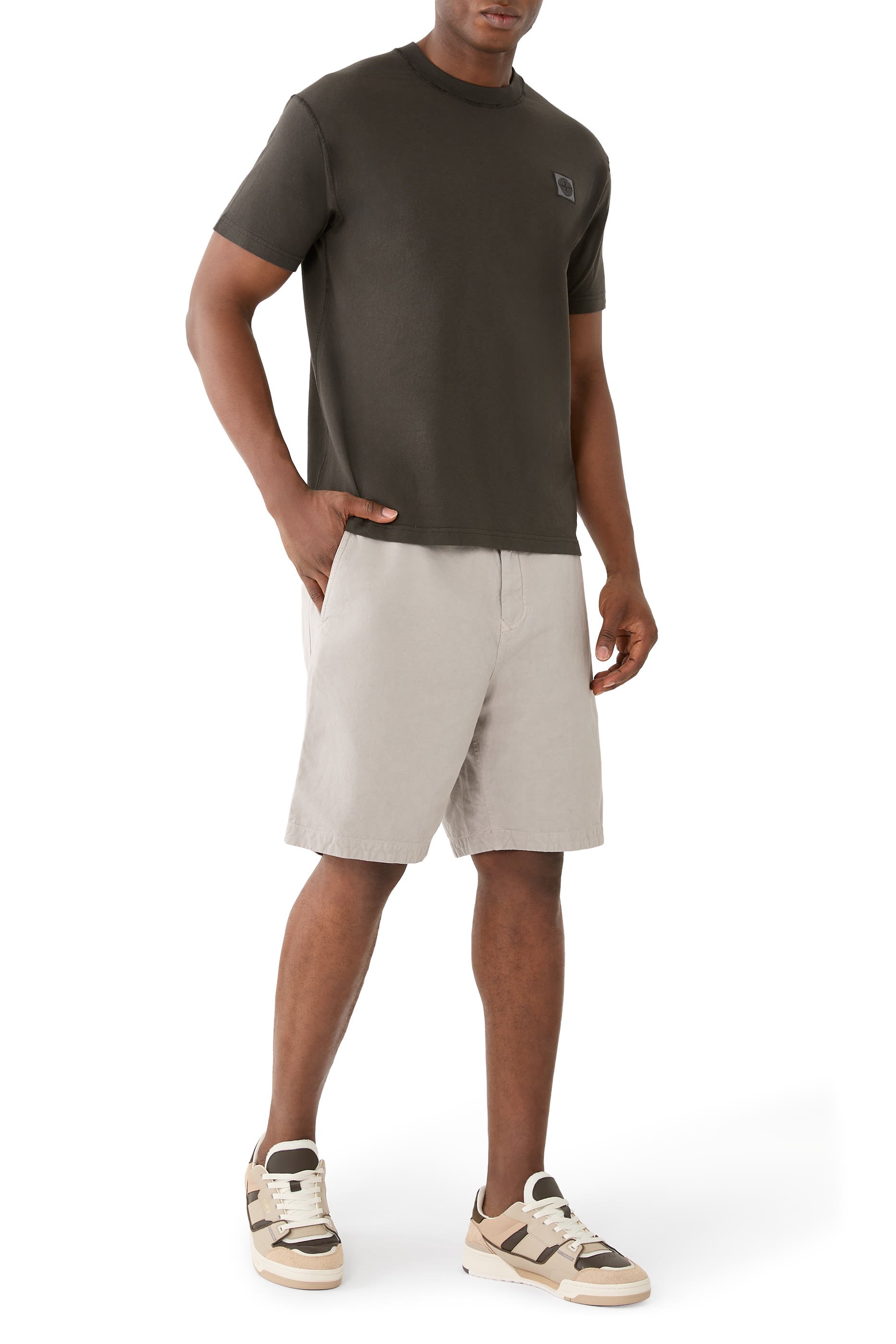 Organic Cotton Jersey &lsquo;Fissato&rsquo; Effect T-Shirt 