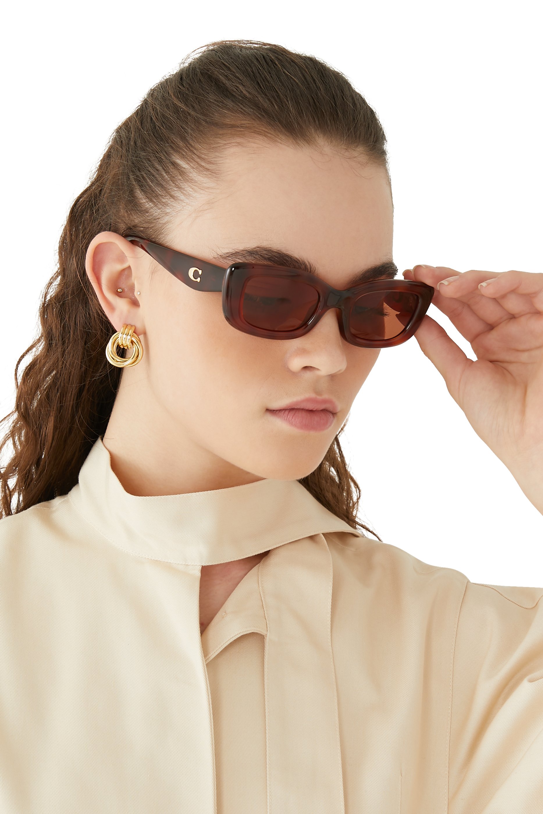 Logo Rectangular Sunglasses