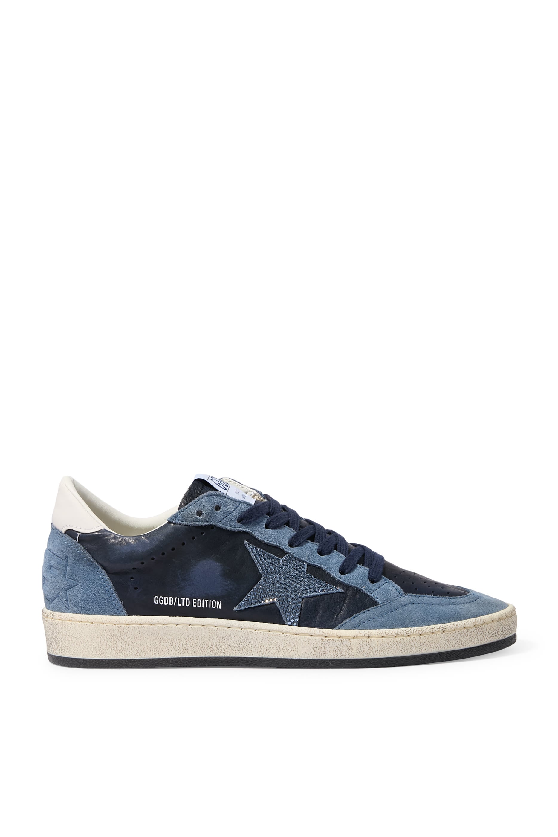 Golden Goose Ball Star LTD Snaekers in Leather with Swarovski Crystal Star and Suede Inserts