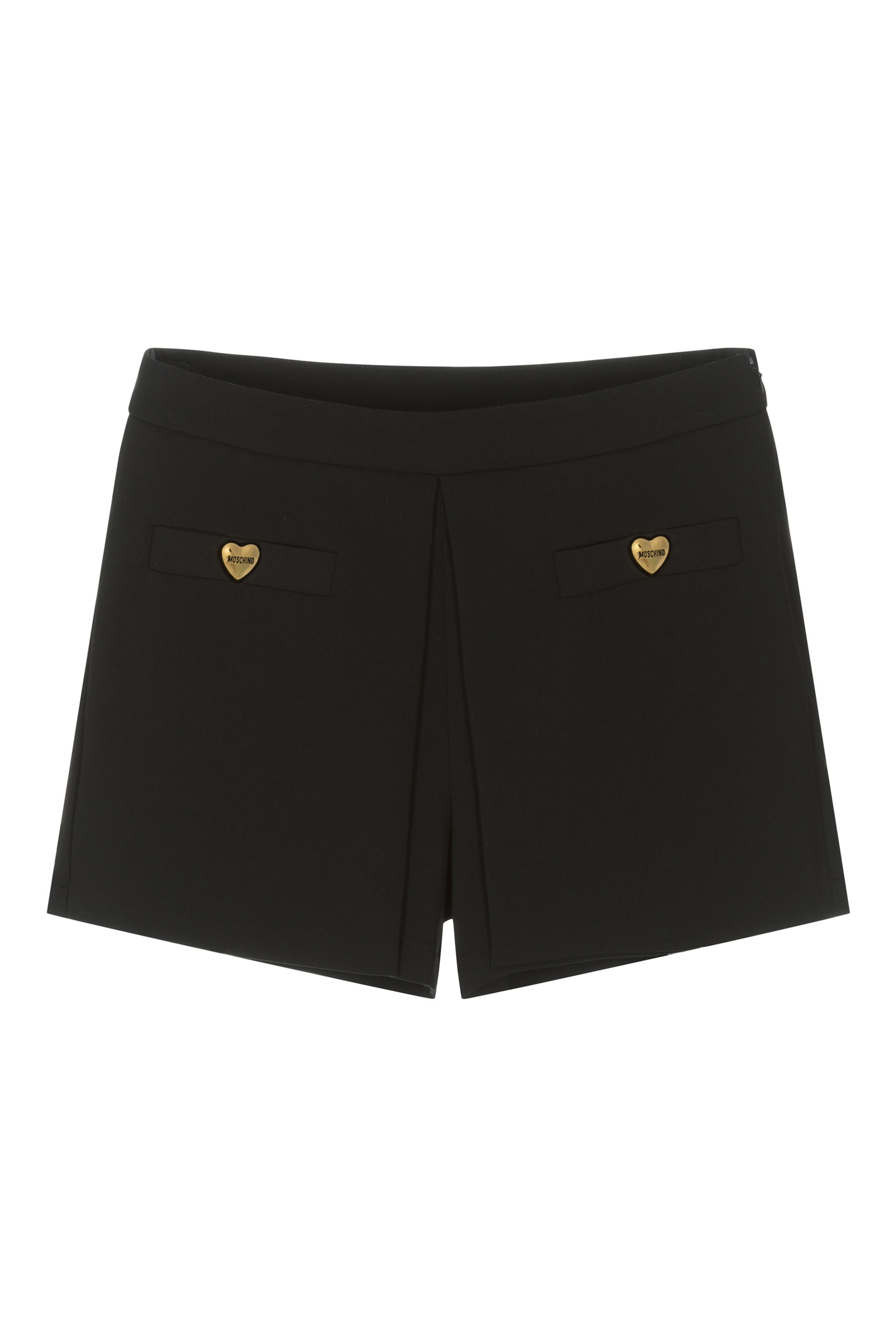 Kids Heart Button Crepe Shorts