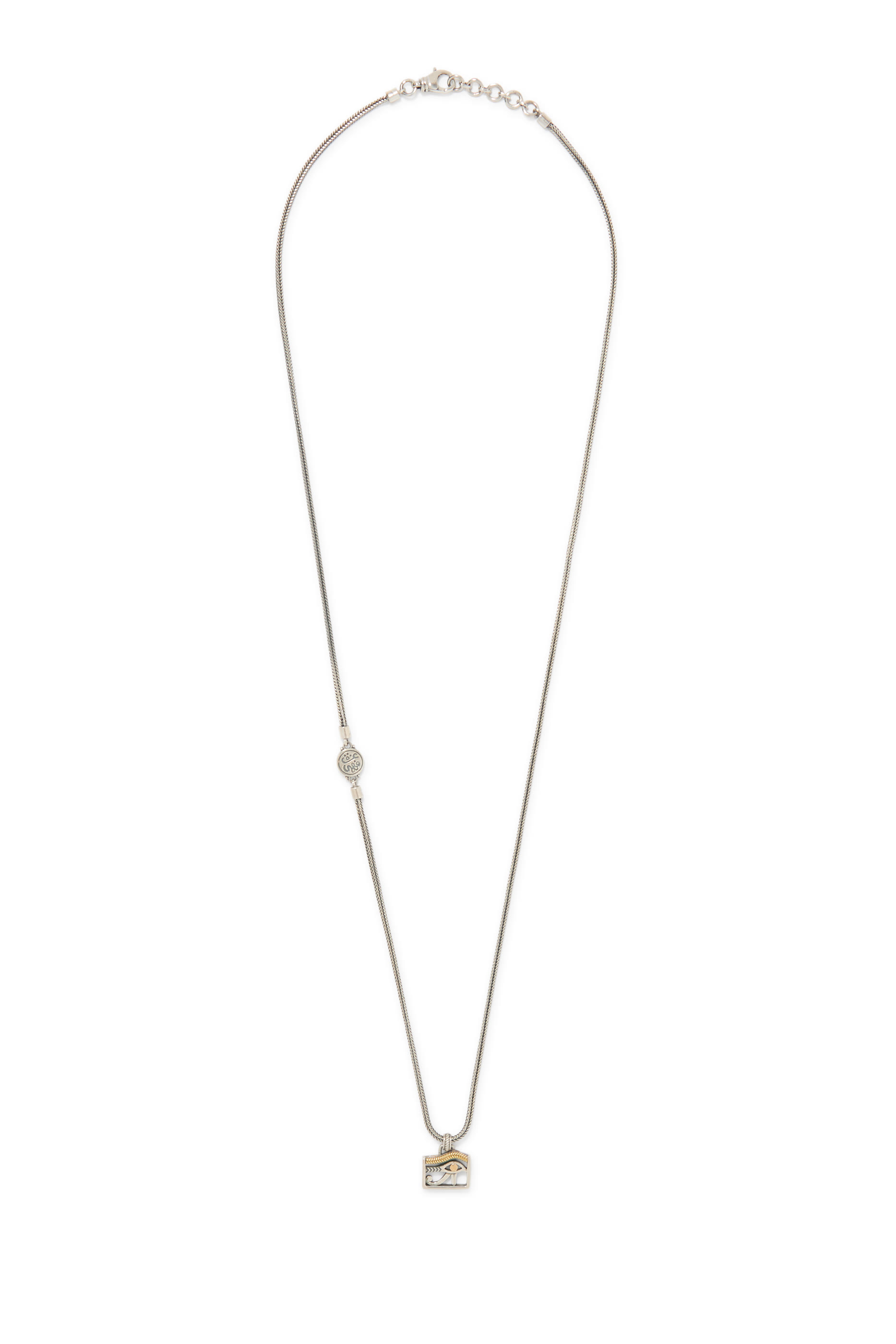 Eye of Horus Necklace, 18K Yellow Gold & Sterling Silver