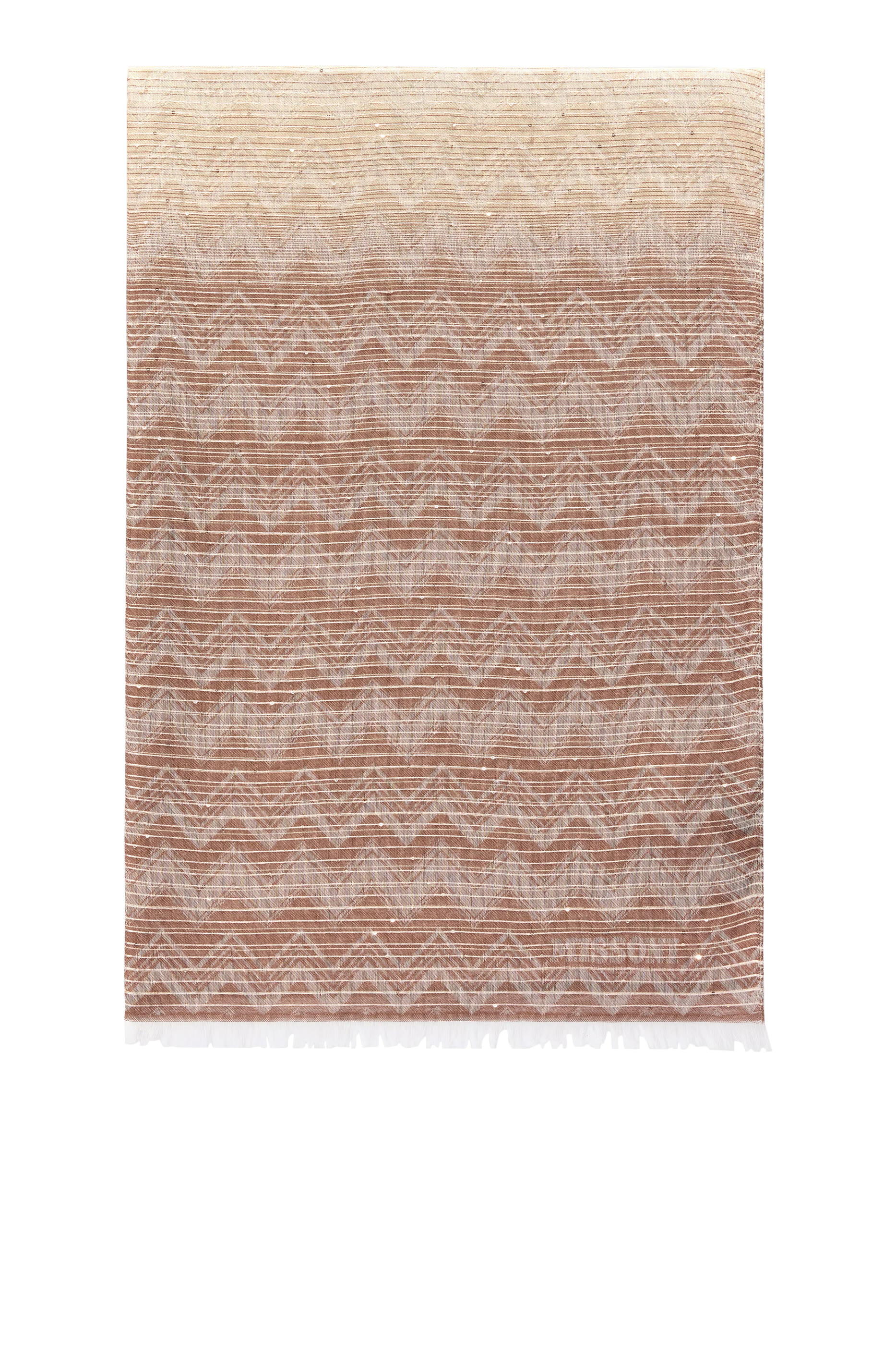 Zig Zag Logo Print and Sequins Stole