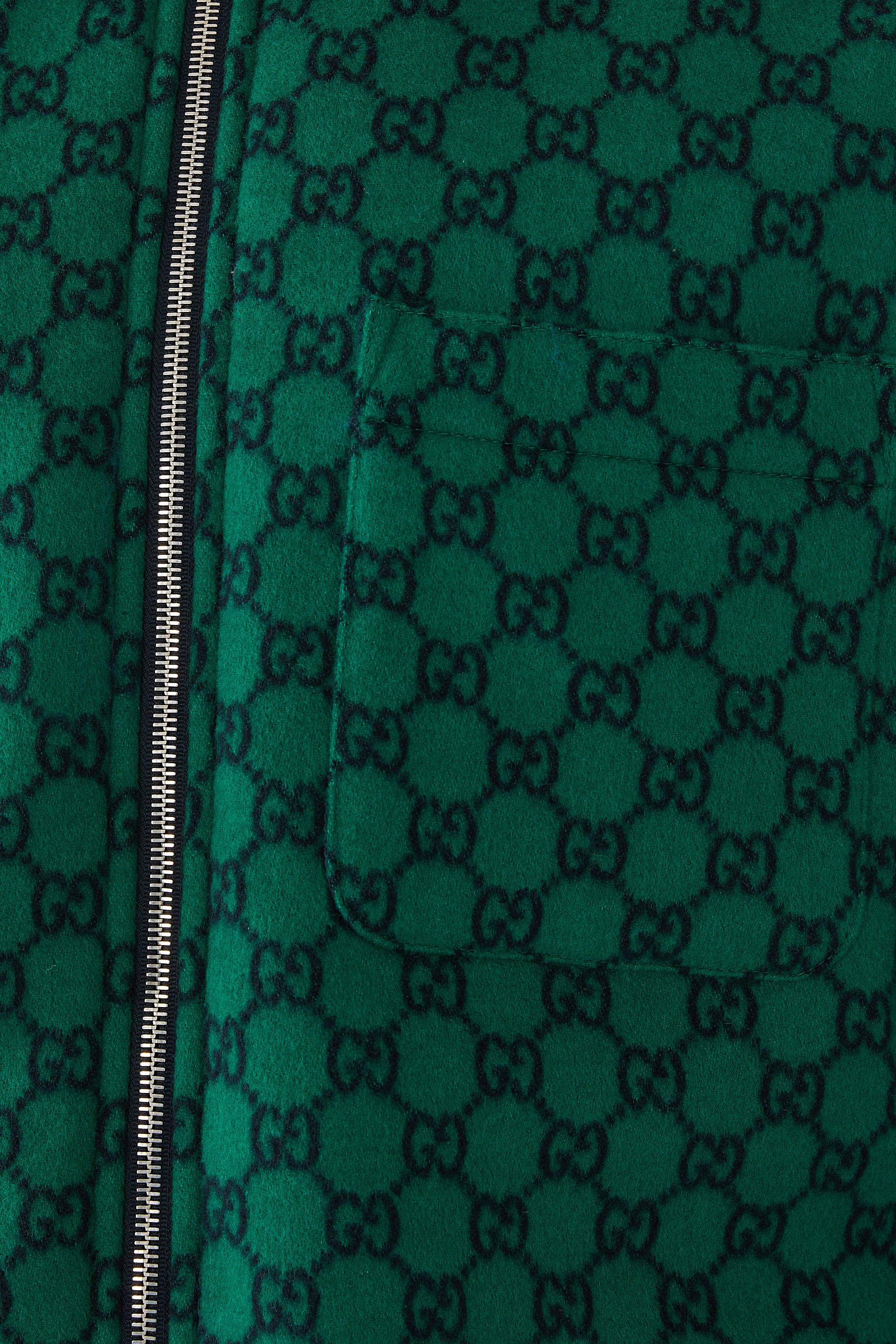 GG Wool Flannel Padded Overshirt