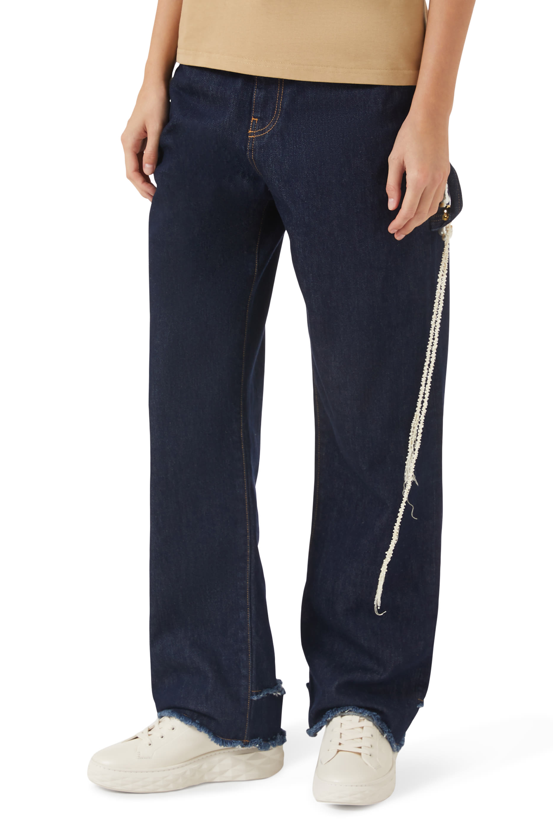  Diamond Maxi F II Latte Nappa Leather Pearl Trainers