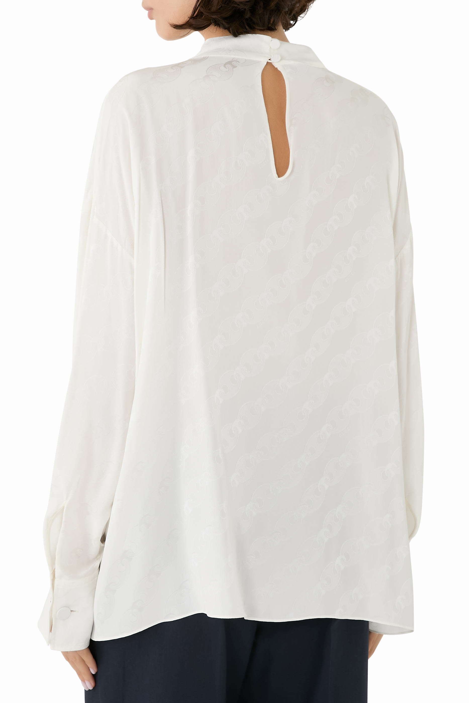 Marina Chain Silk Jacquard Top