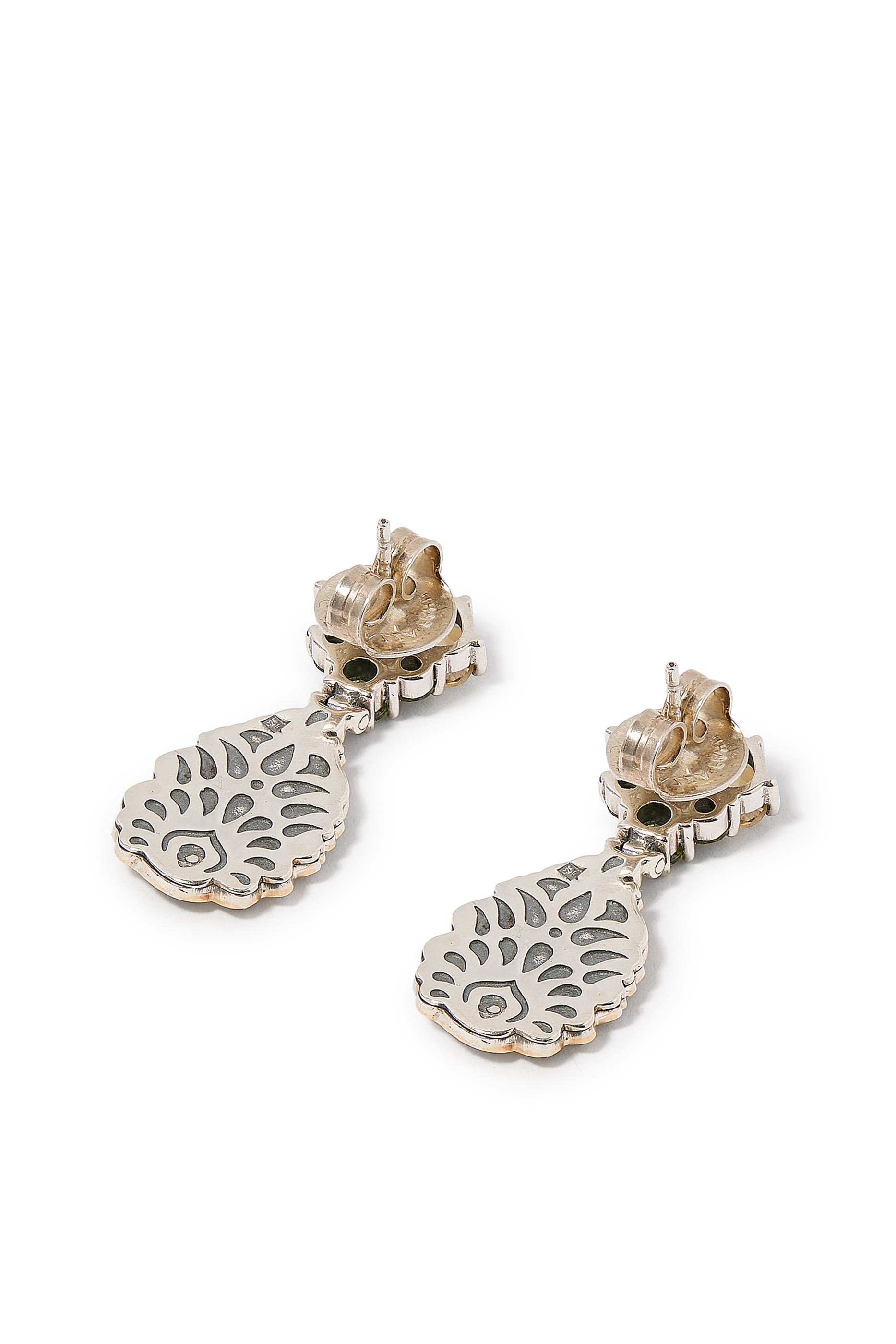 El Nur Drop Earrings, 18k Yellow Gold, Sterling Silver & Citrine, Tourmaline