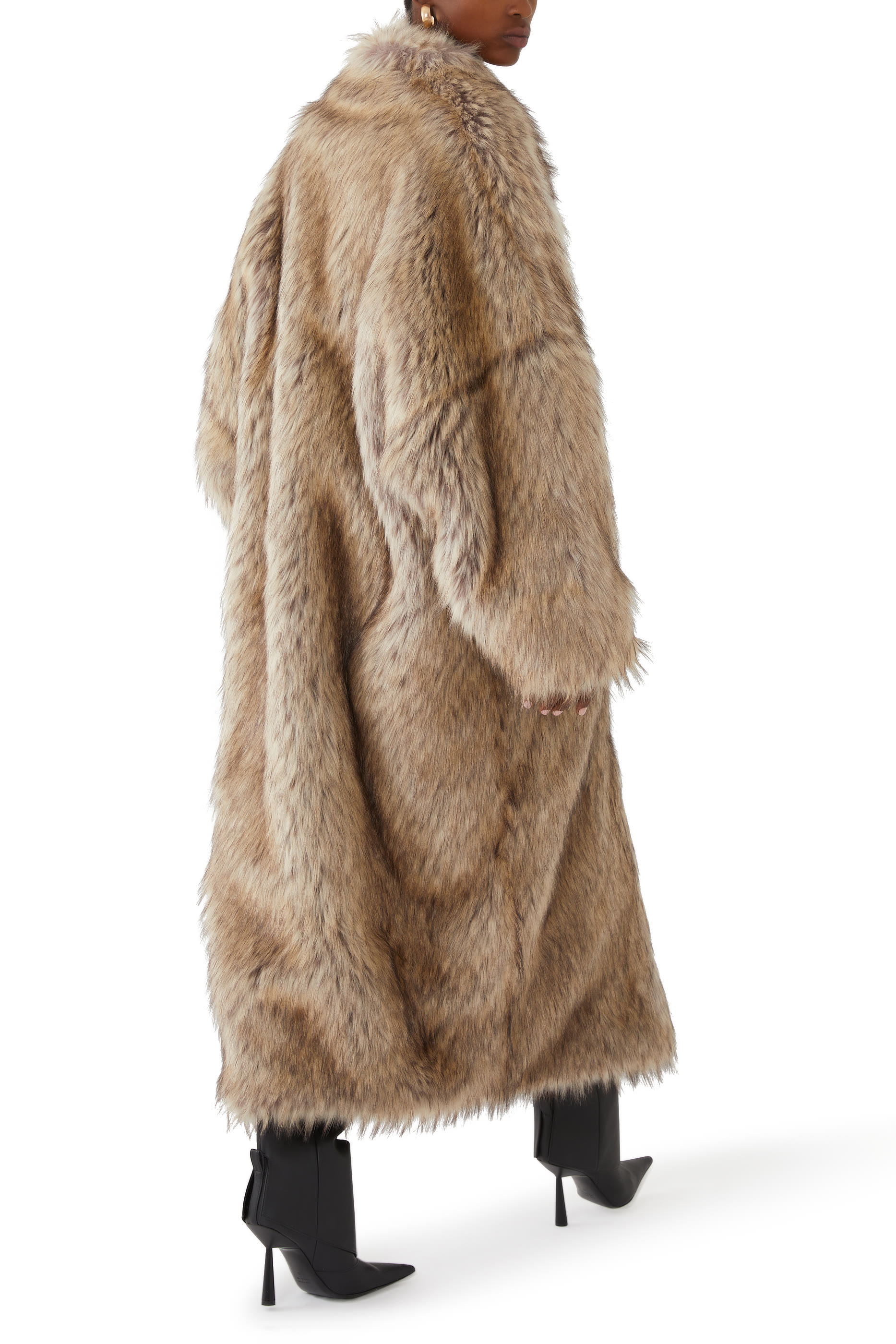 Coyote Eco Fur Long Coat 