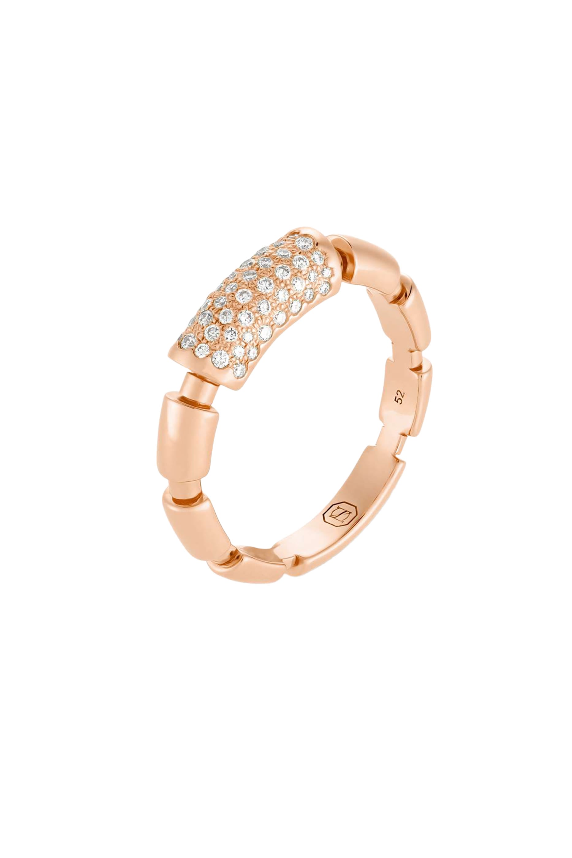 The Nile Iteru Ring, 18k Rose Gold & Diamonds