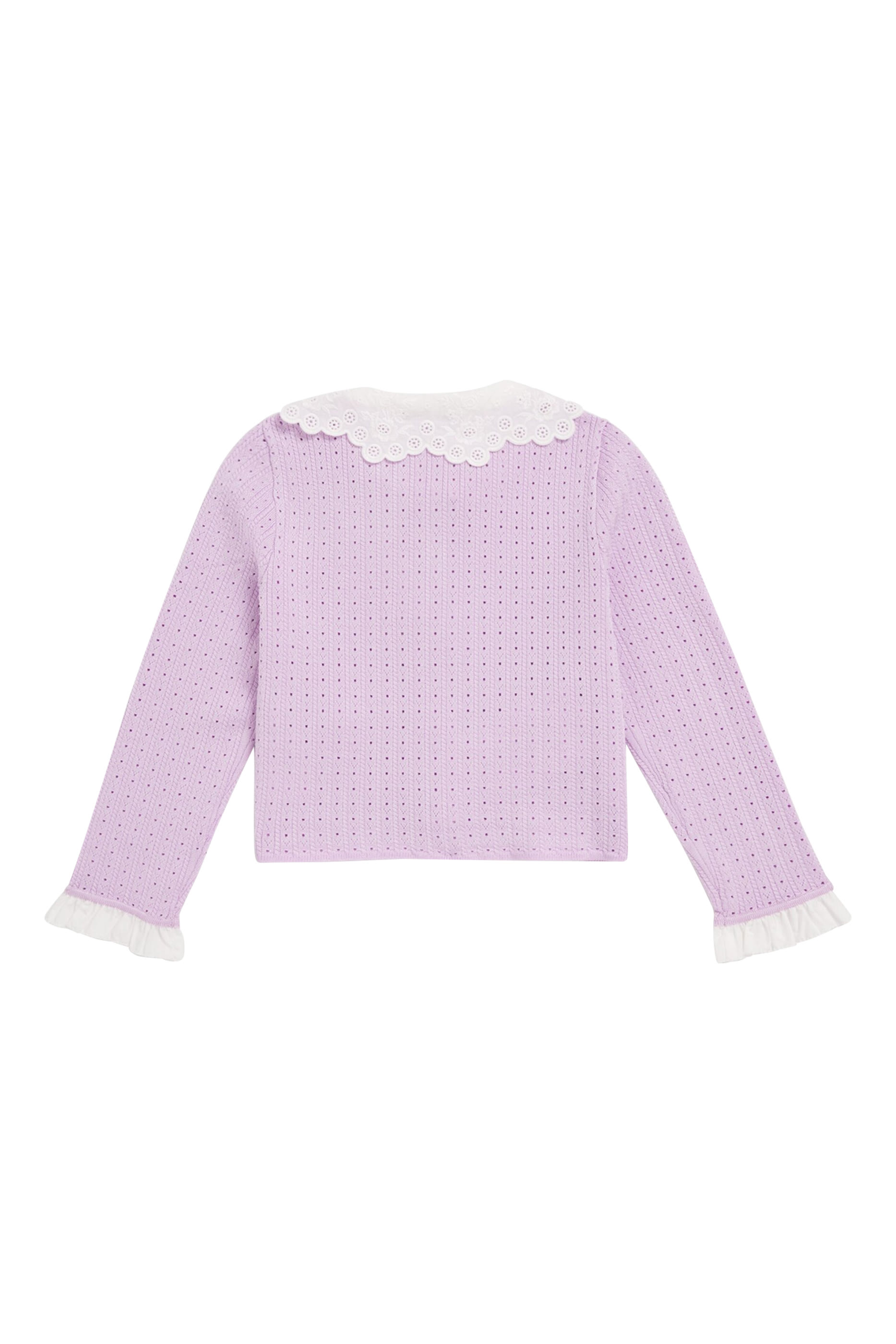 Kids Pointelle Ribbed Knit Cardigan