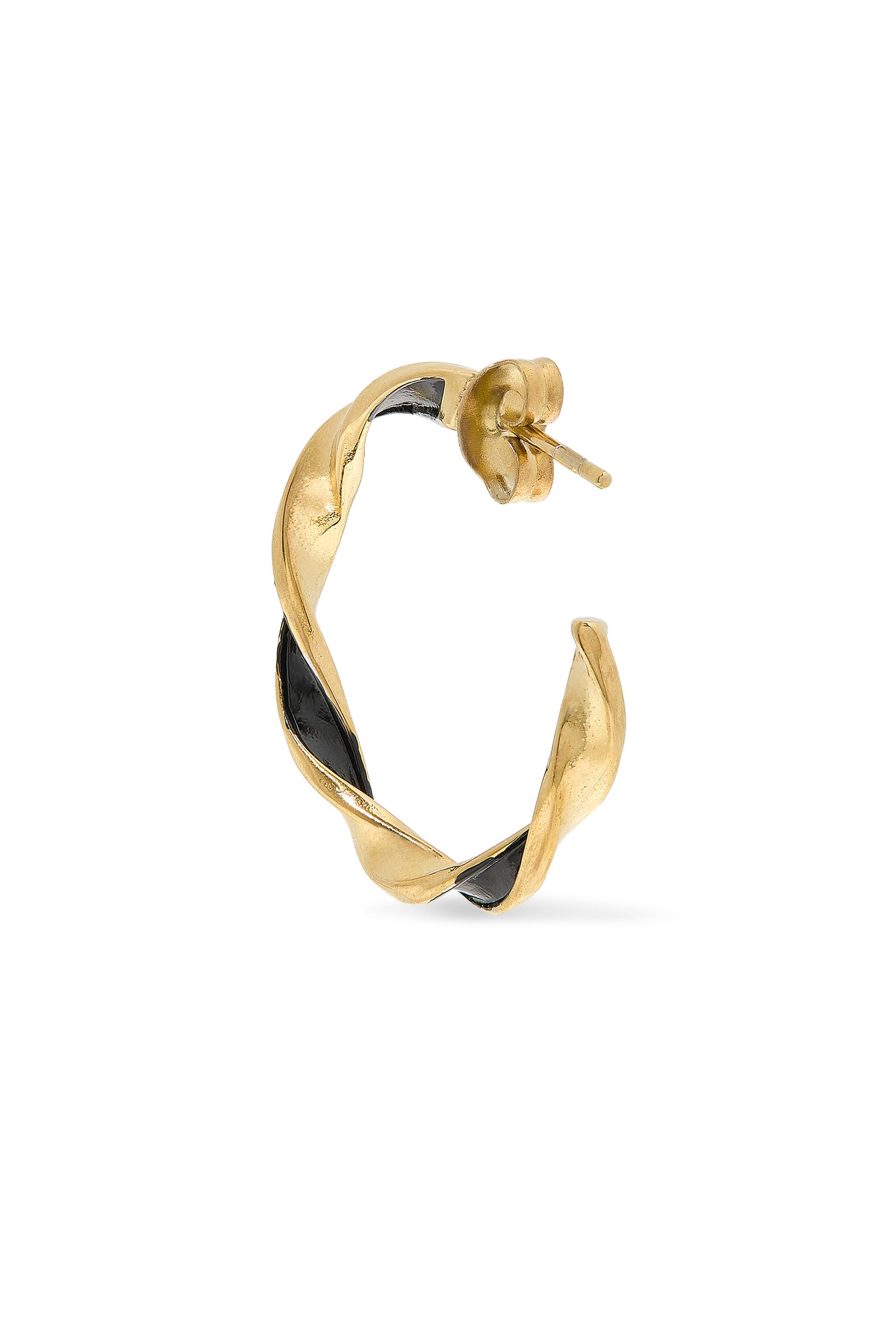 Two-Tone Thick Hoop Single Earring